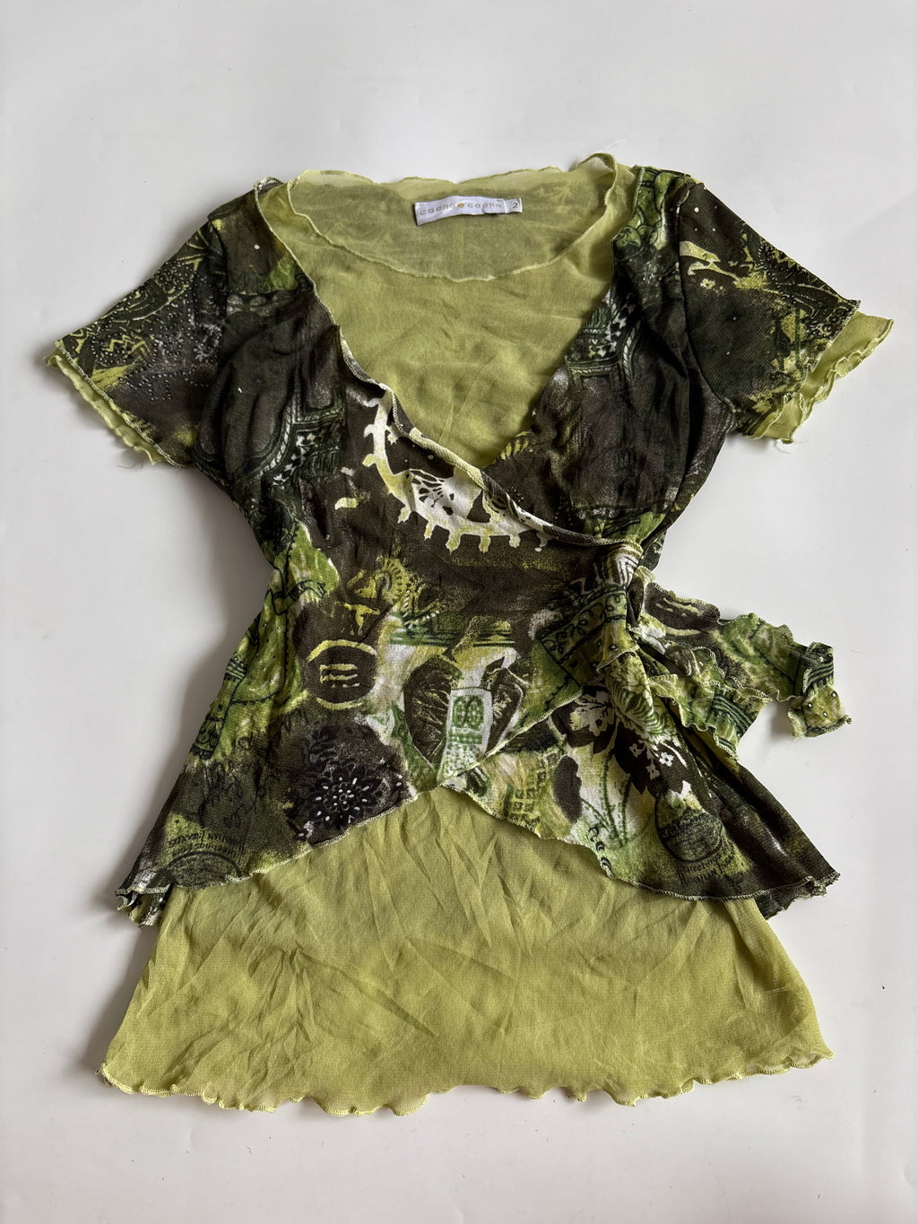 cache cache green top ( 34-36inch)