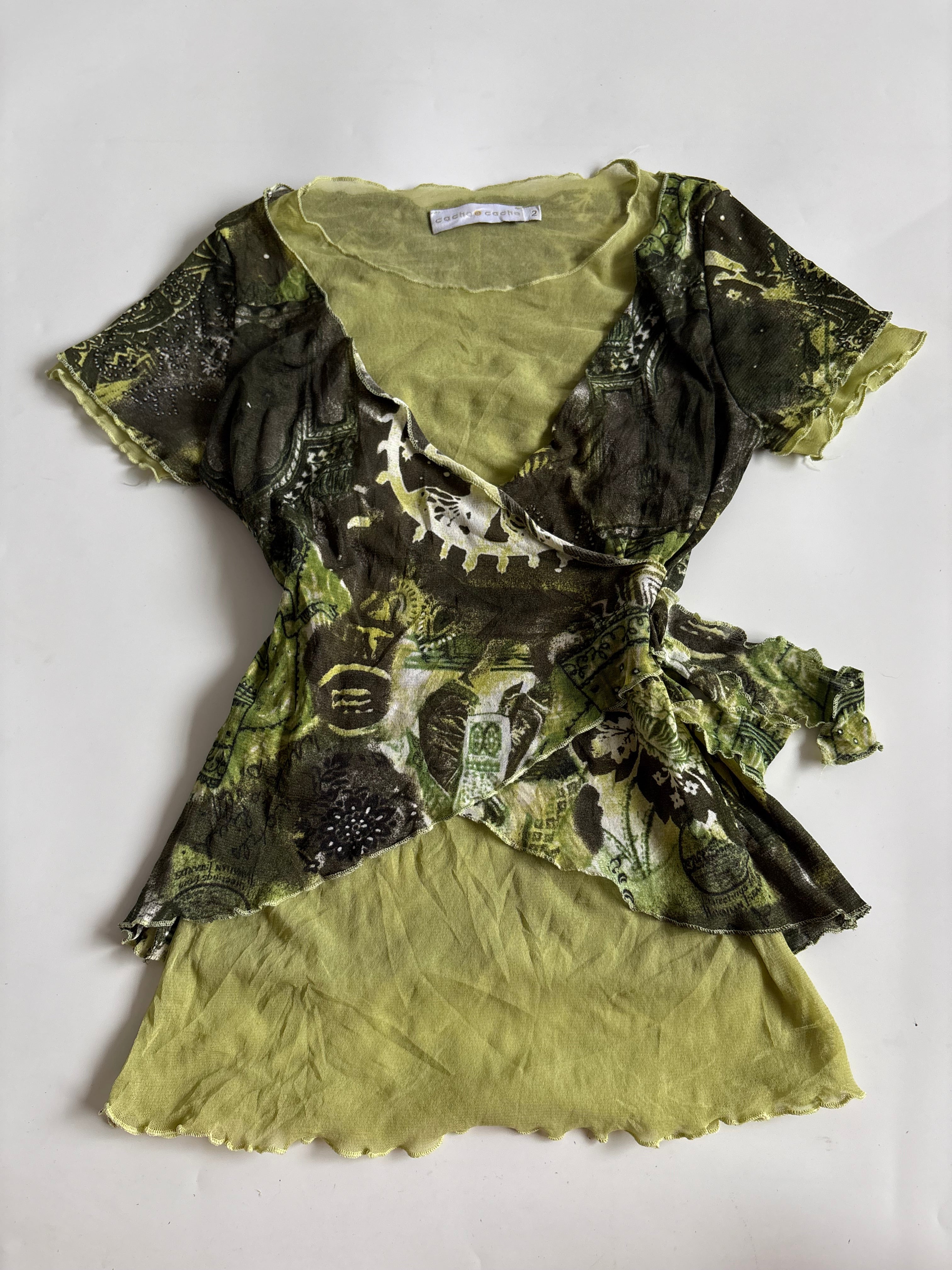 cache cache green top ( 34-36inch)