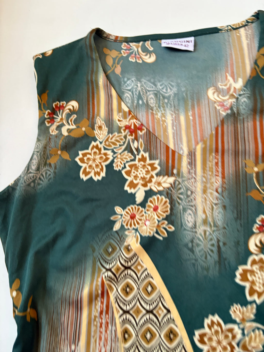 Sea green floral top(40inch)