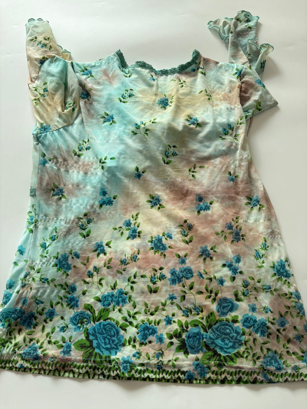 Blue rose top tie dye(42 inch)