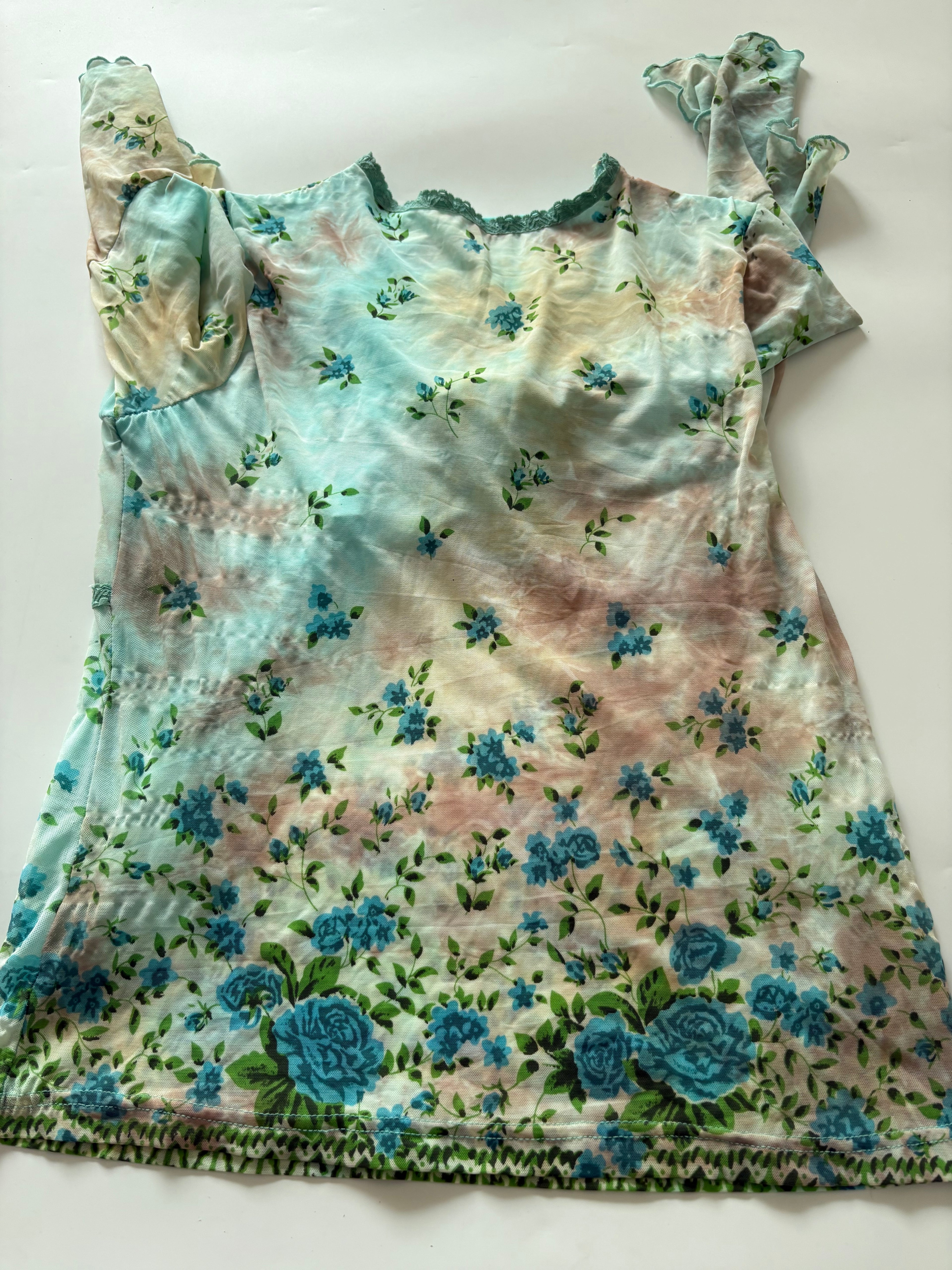 Blue rose top tie dye(42 inch)