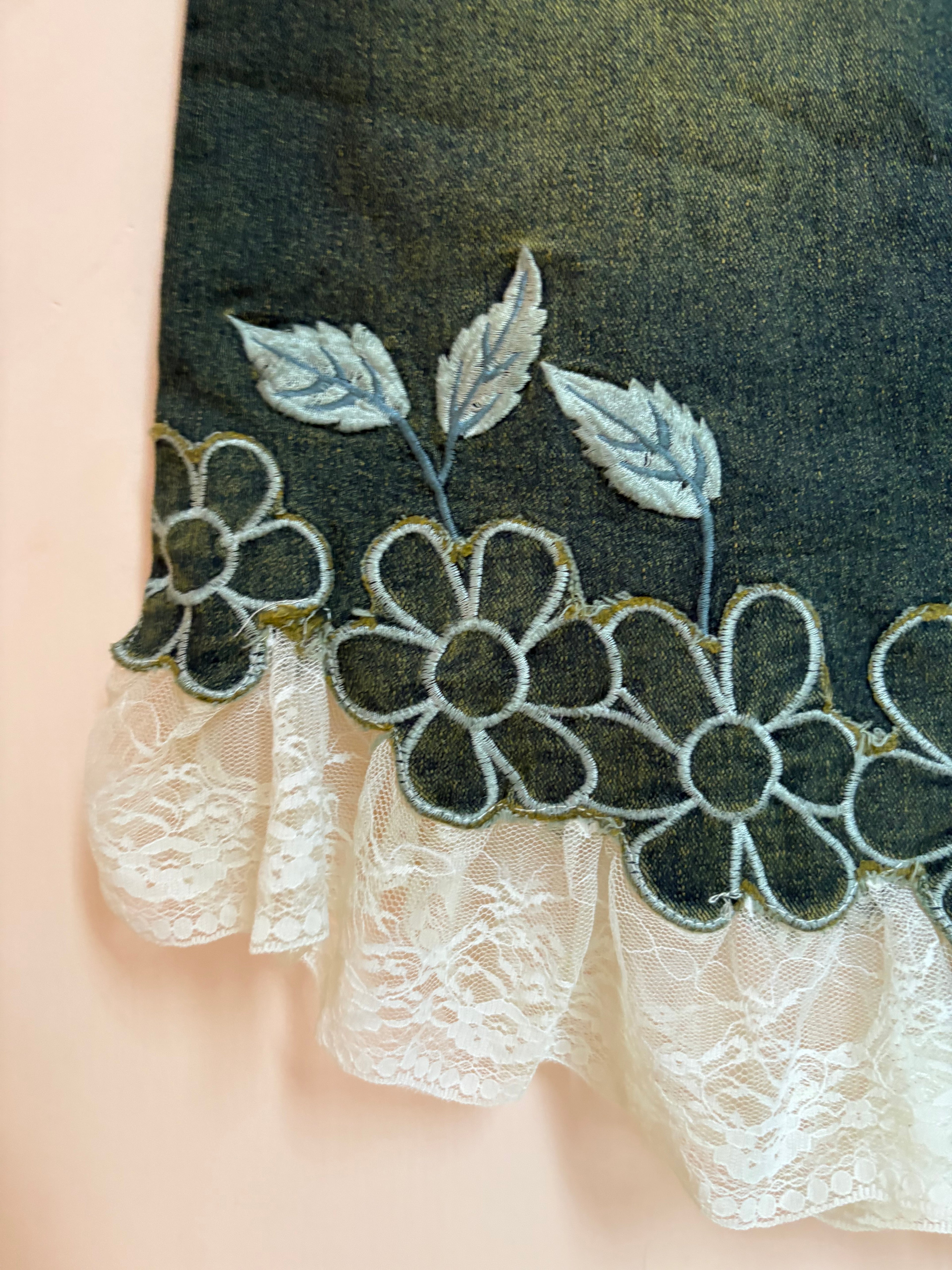 Floral net midi skirt(30-32 inch)