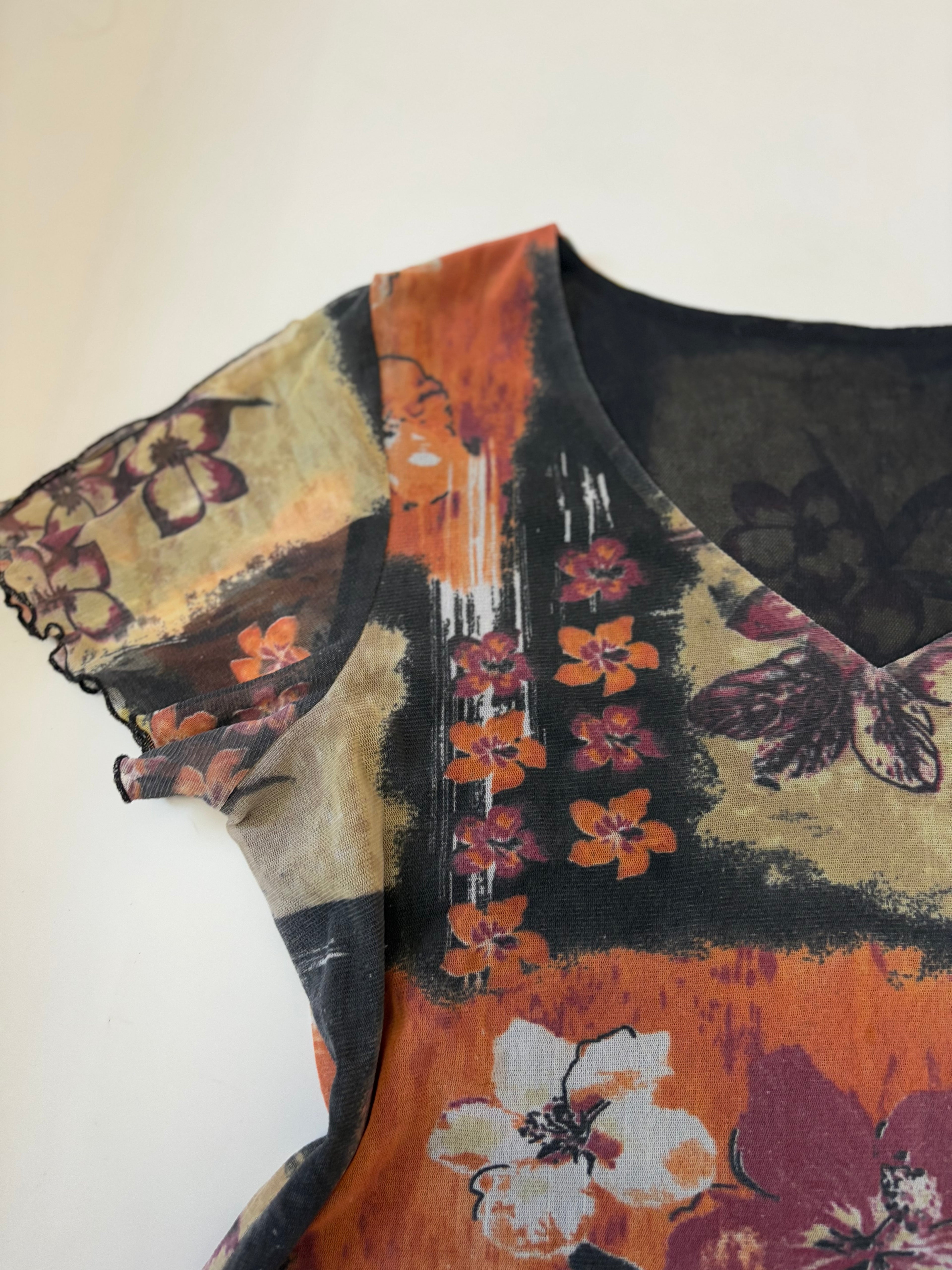Floral mixed print top(38-42 inch)