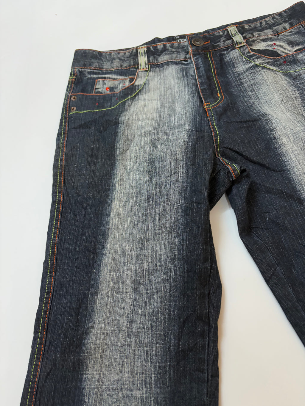 dark blue high rise straight jeans (32-33inch)