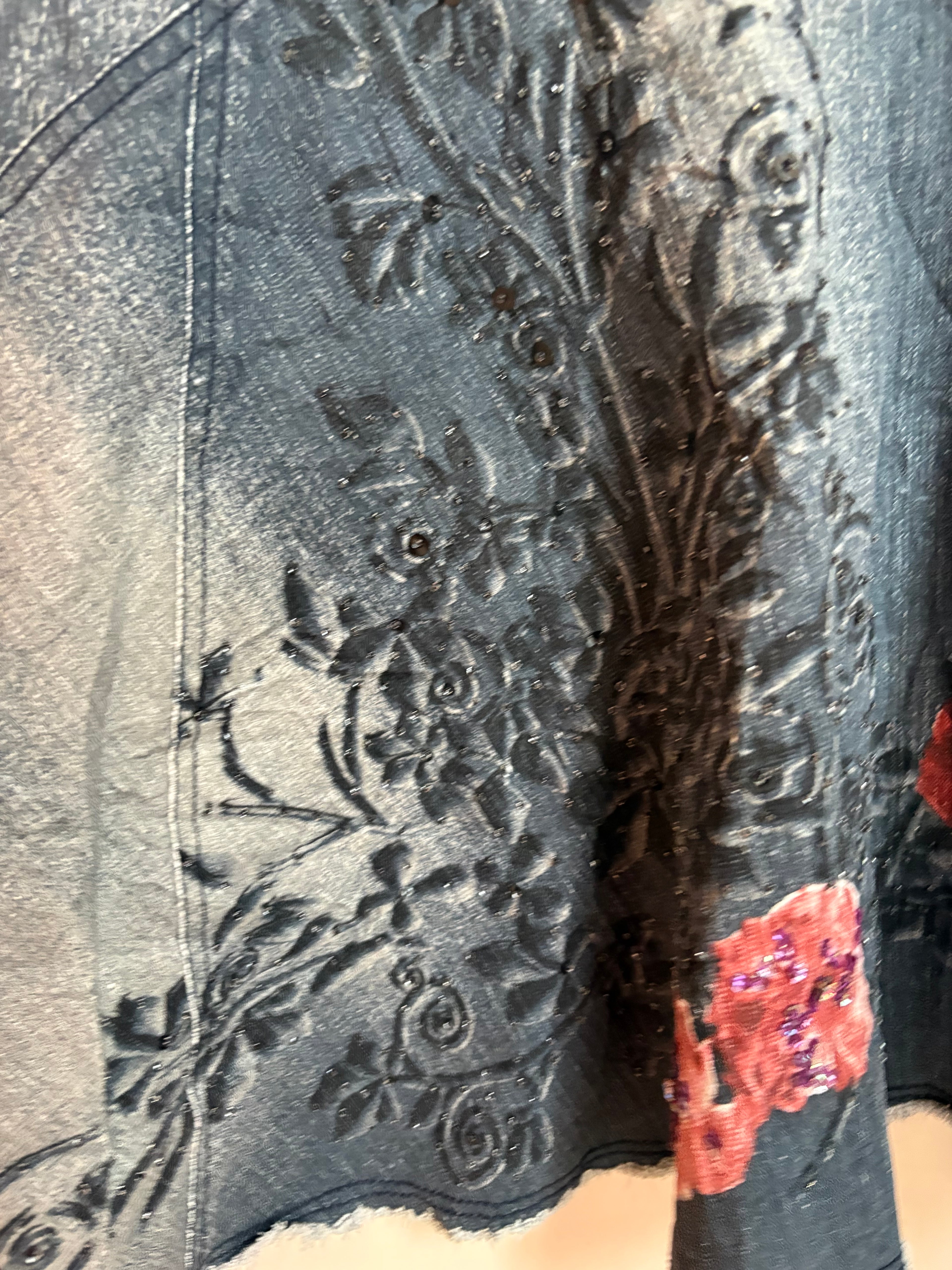 DAHMA beaded floral midi skirt(30 inch)