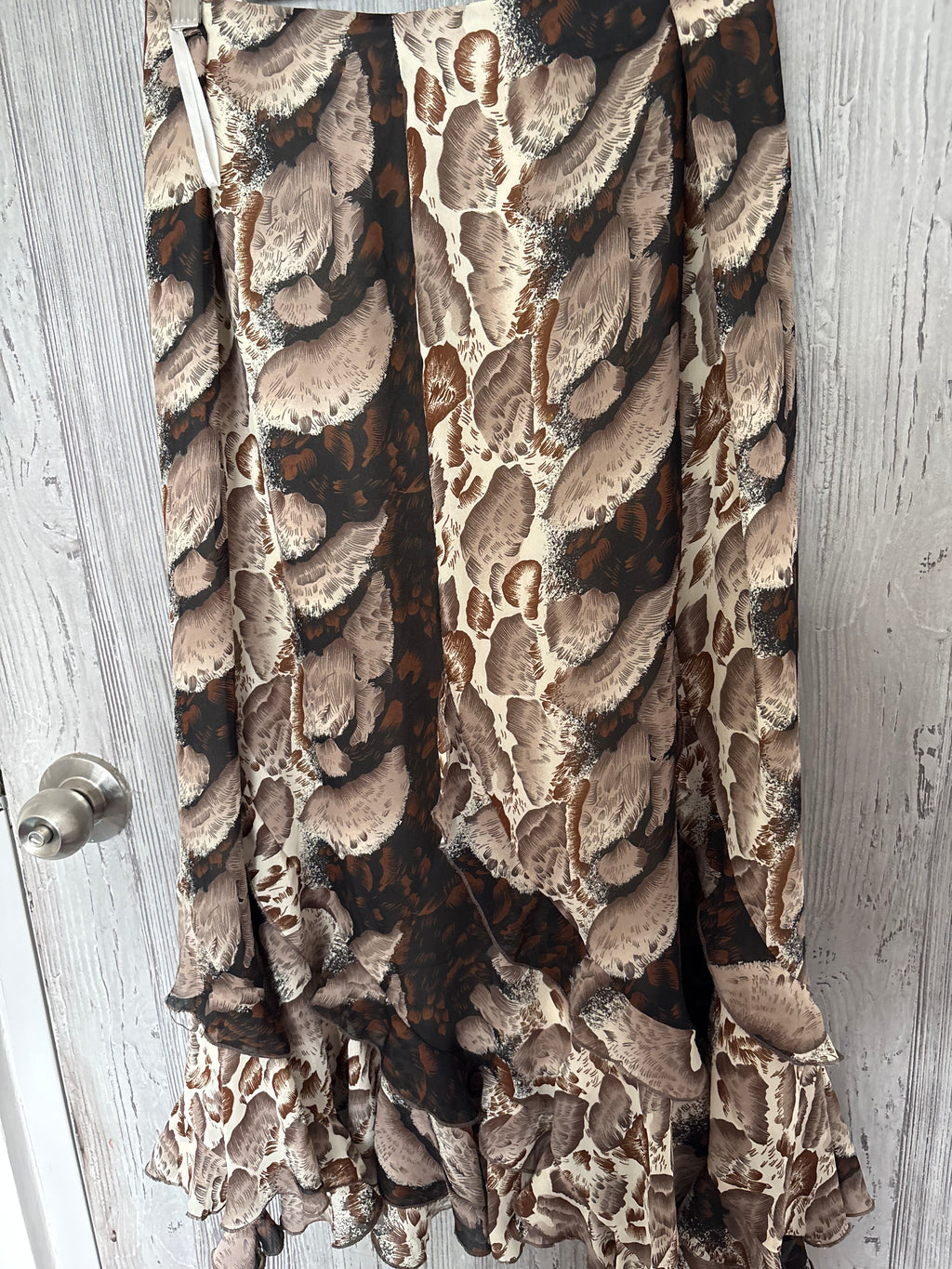 mixed animal print flowy skirt (35inch)