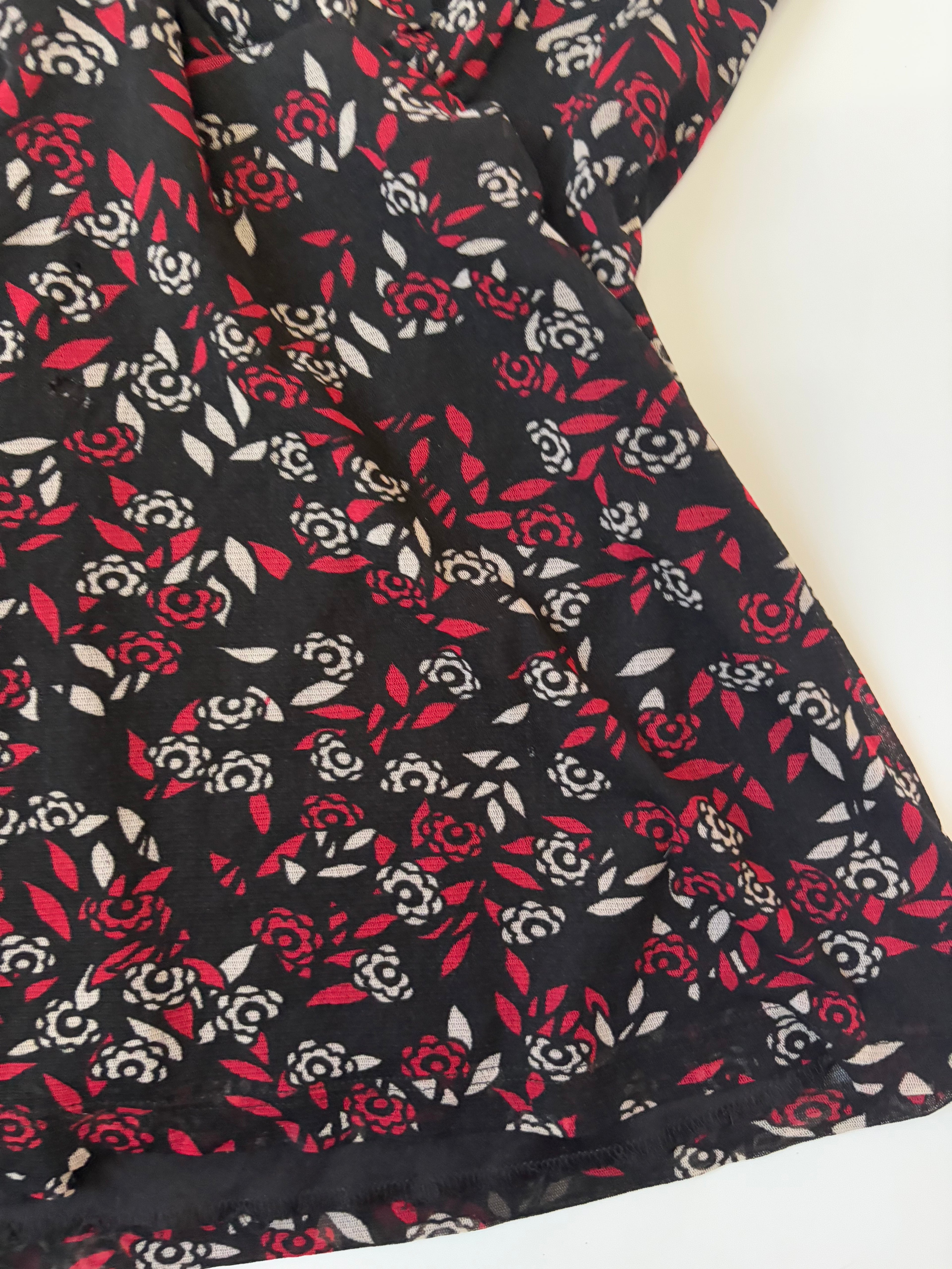 Le chateau black floral top(36-40inch)