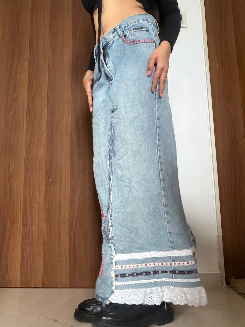 PIT butterfly colourful denim skirt(30 inch)