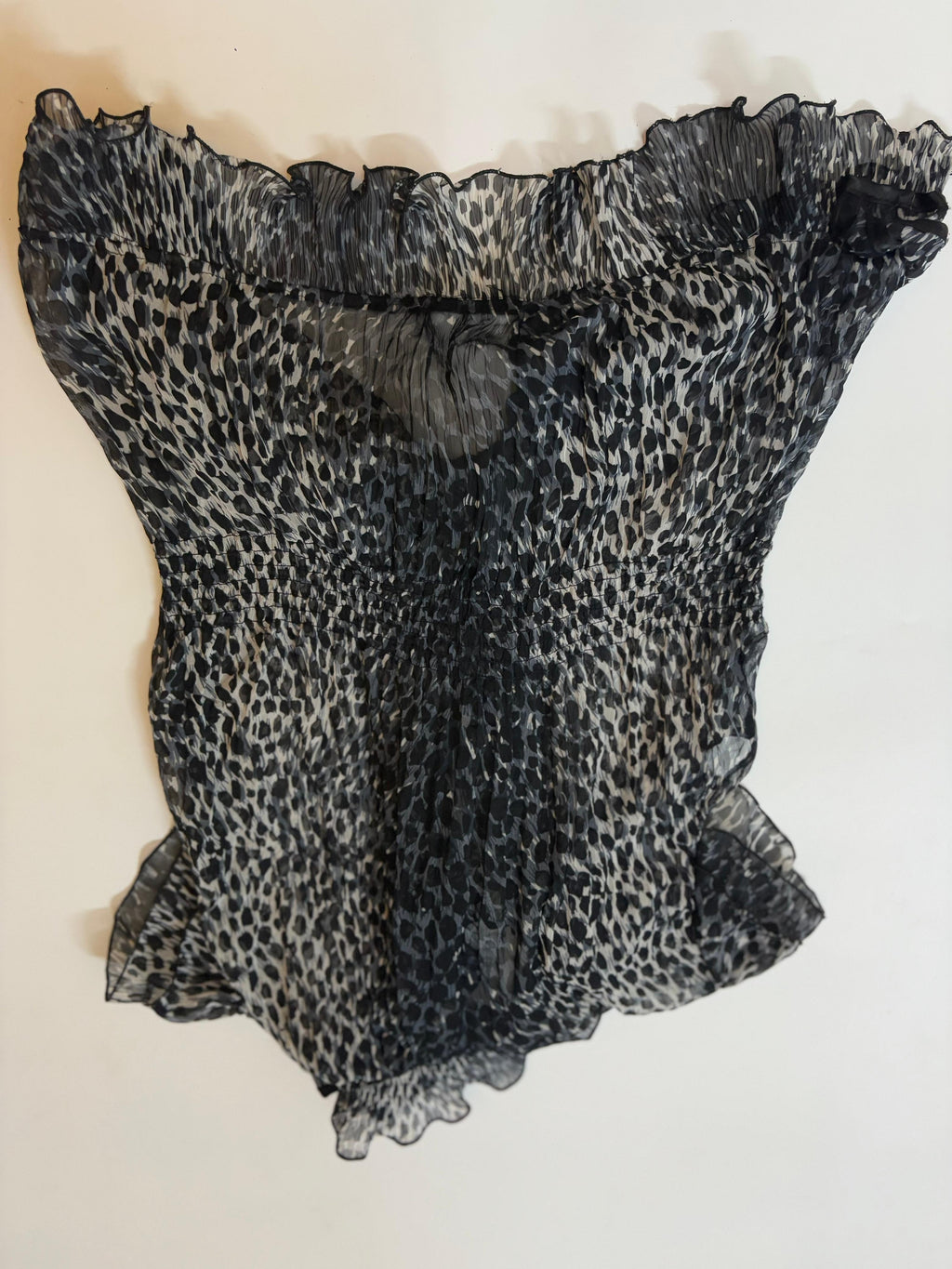 Cheetah styled ruffle top(42-46 inch)