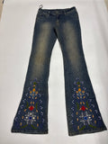 DW orbital blue beaded low rise jeans(30 inch)
