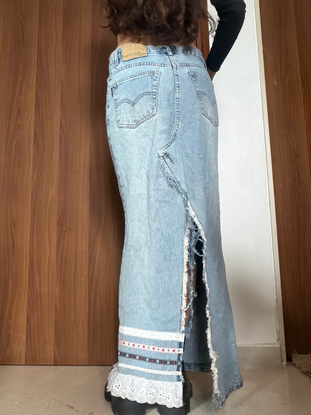PIT butterfly colourful denim skirt(30 inch)