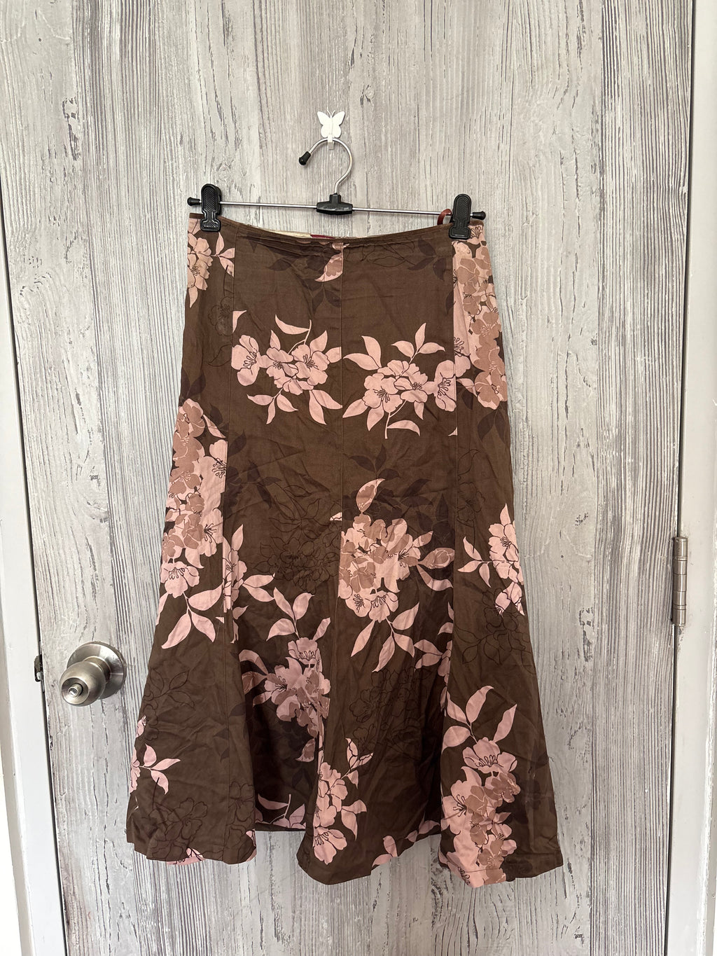 monsoon brown floral skirt (36inch)