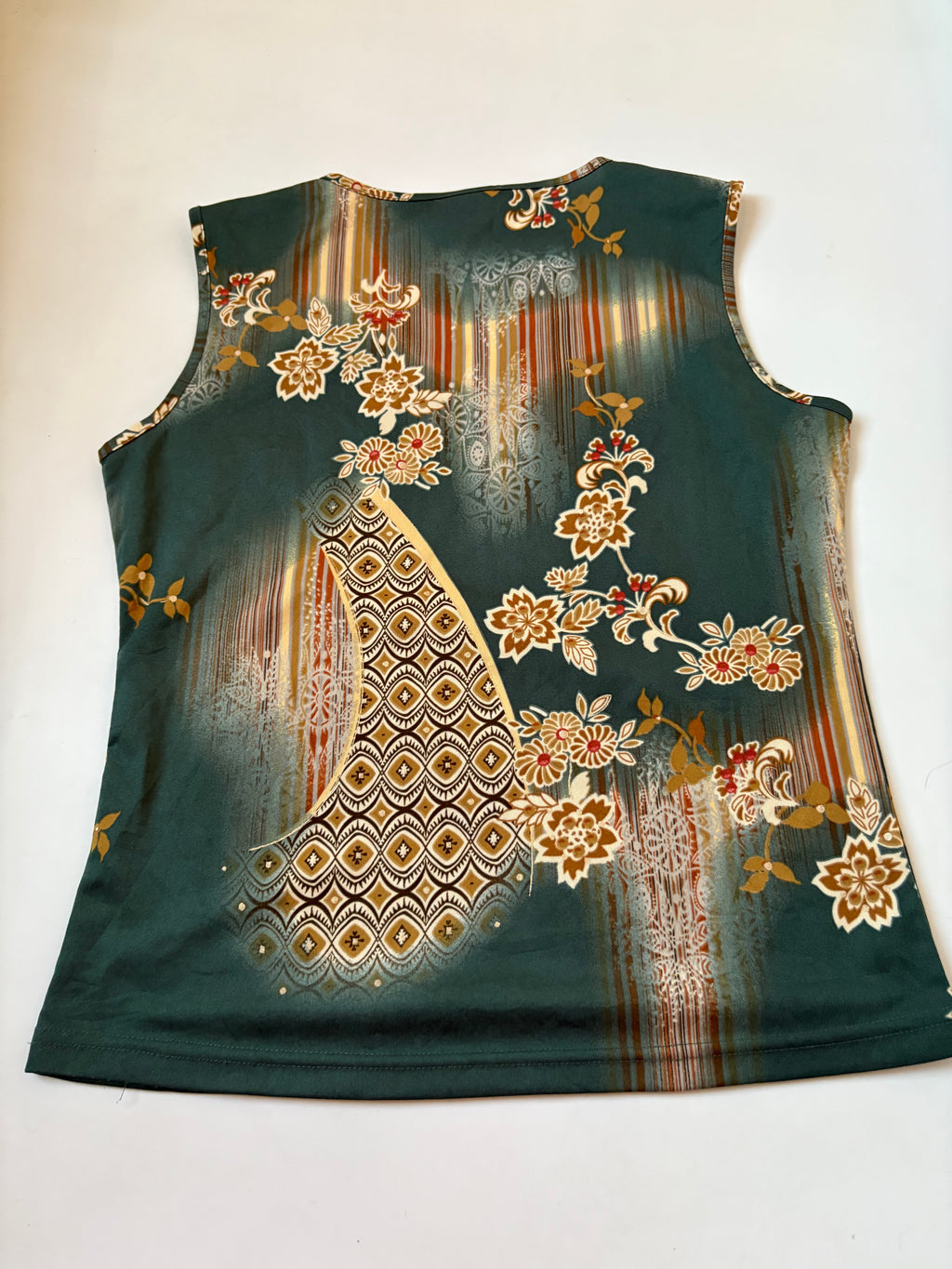 Sea green floral top(40inch)