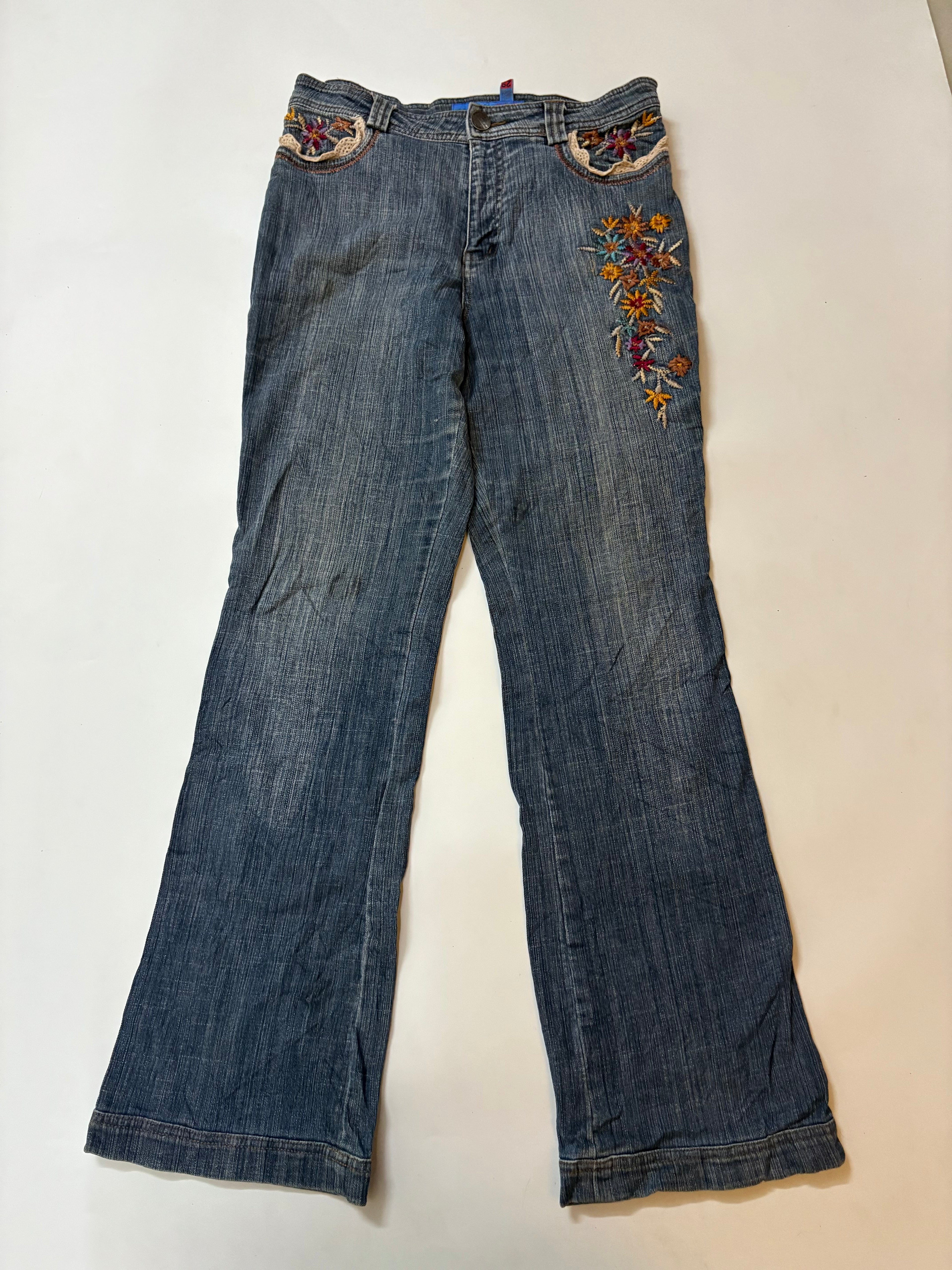 Longer solitary mid rise jeans(28 inch)