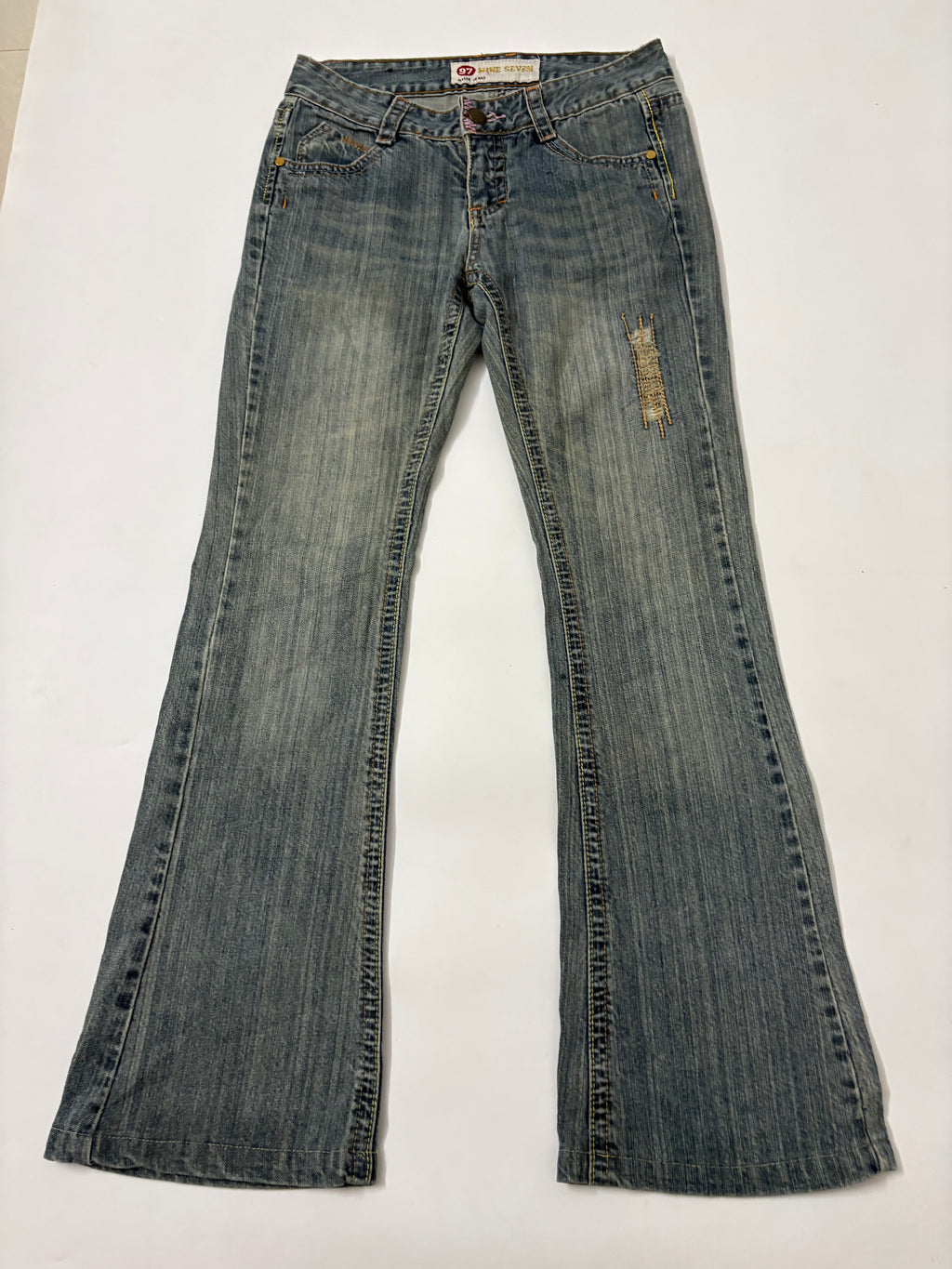 9 7 back pocket embroidered low rise jeans (30inch)