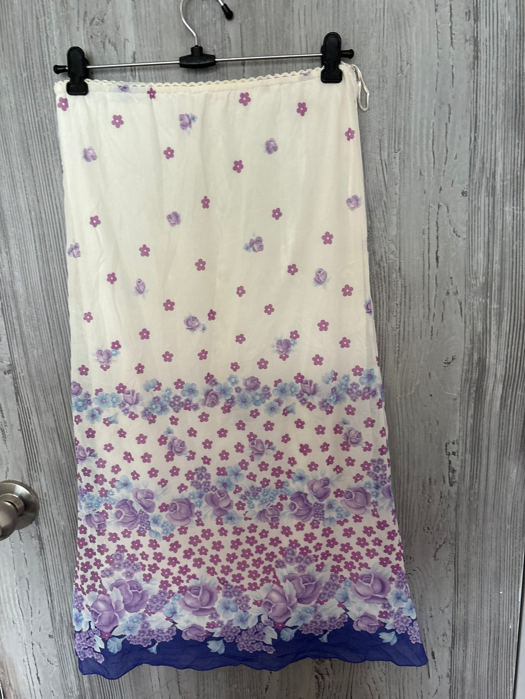 purple floral maxi skirt (26-30inch)