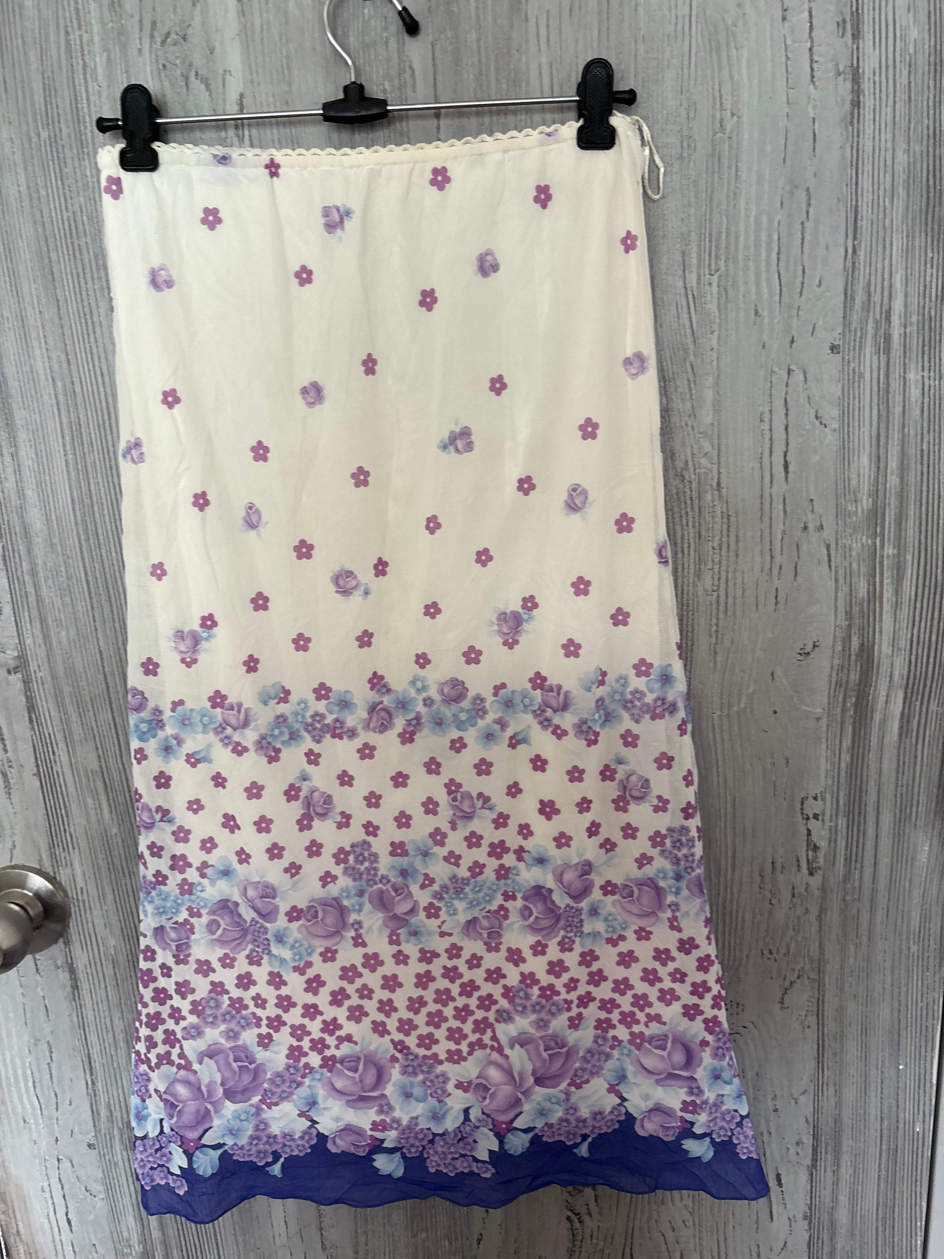 purple floral maxi skirt (26-30inch)