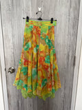 Orangey colourful floral skirt(24inch)