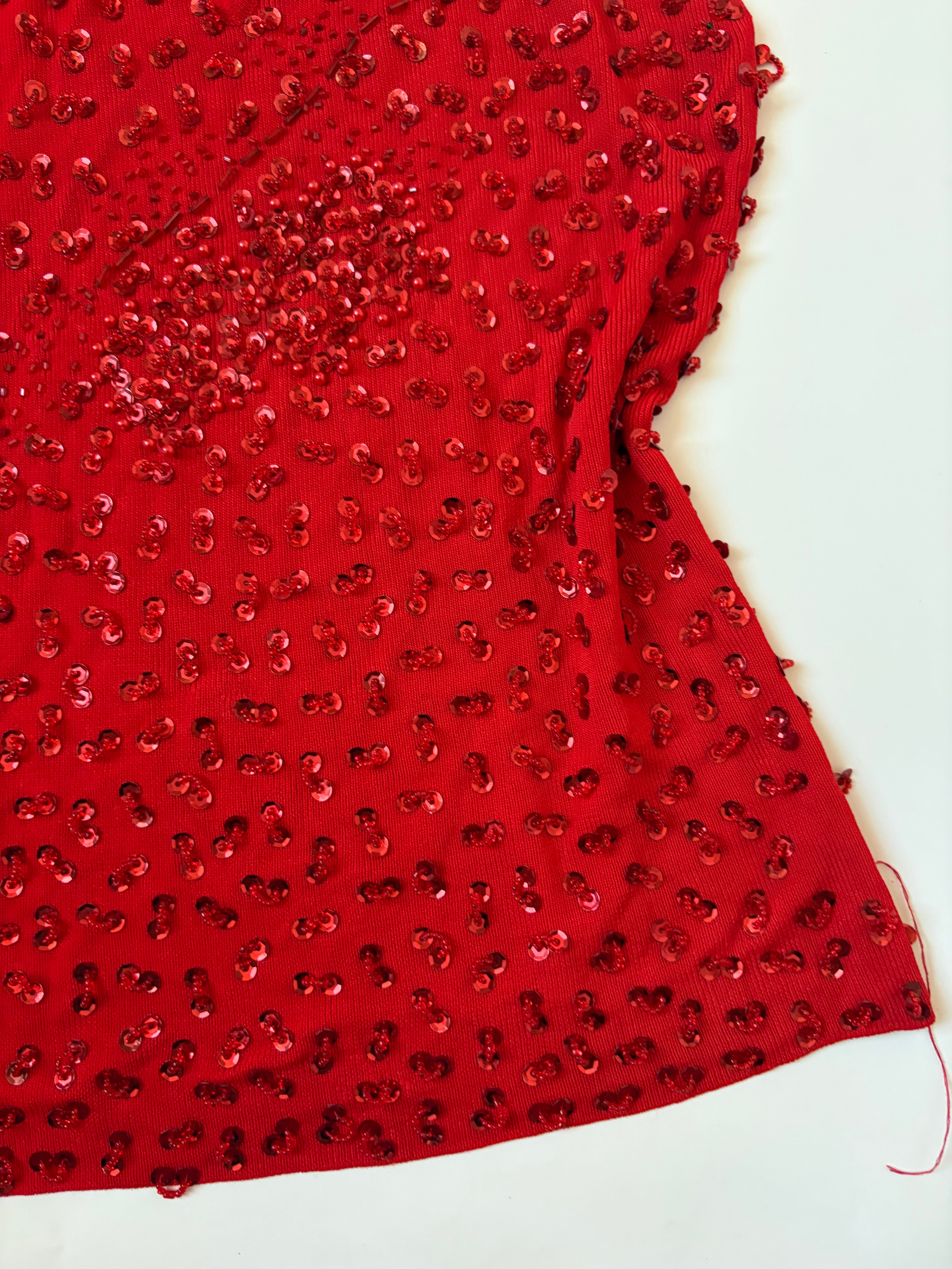 red beaded halter top ( 32-34inch)