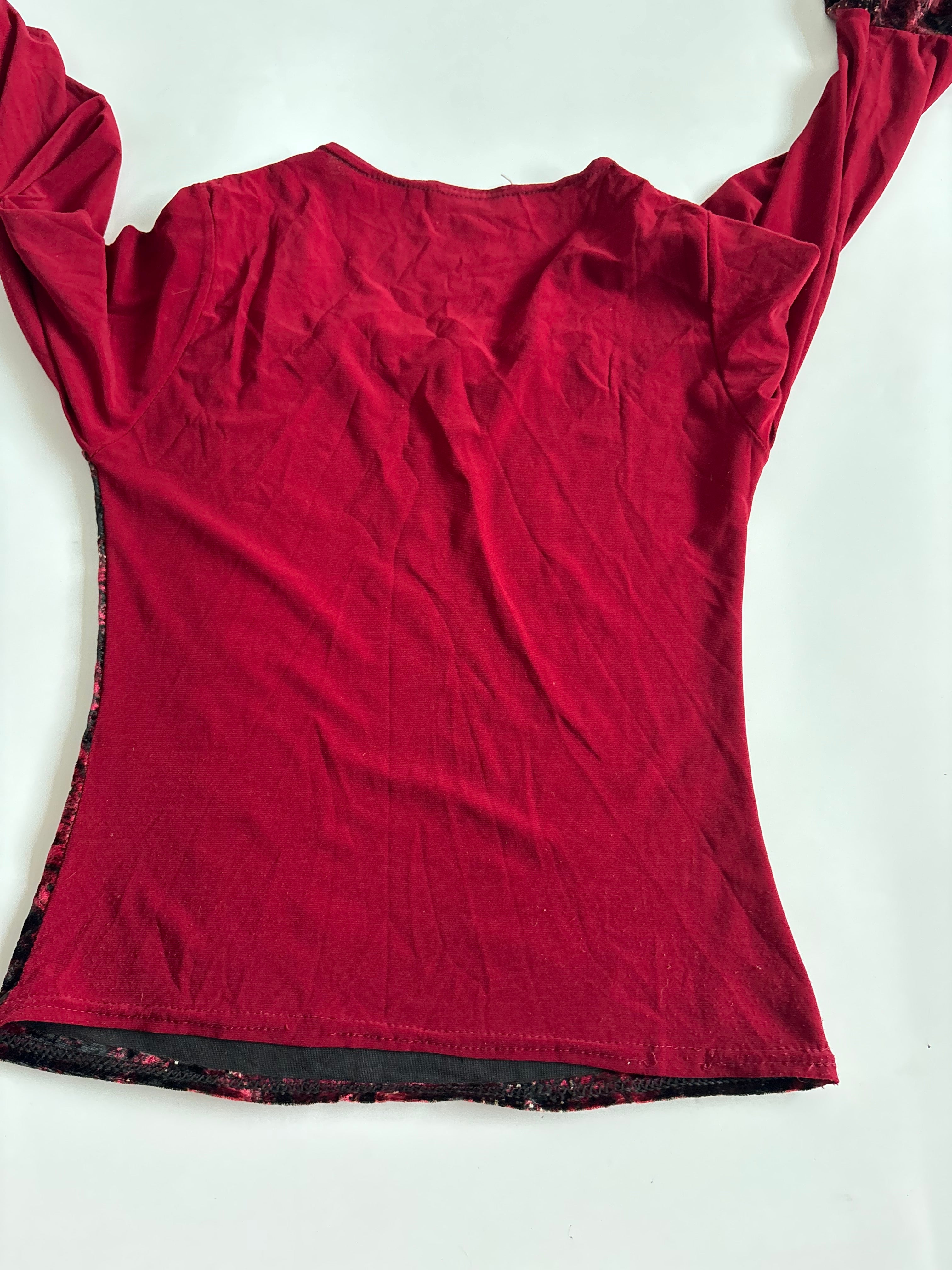 calynex whimsical red bell sleeves top ( 34inch)