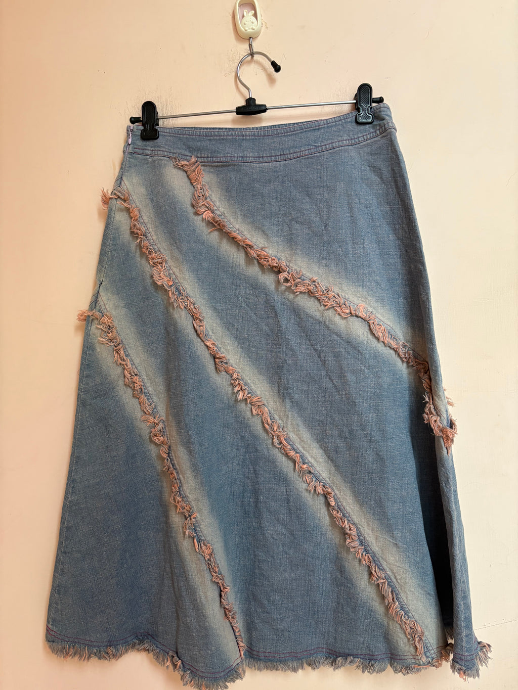 Cotton candy beaded floral midi skirt(28 inch)