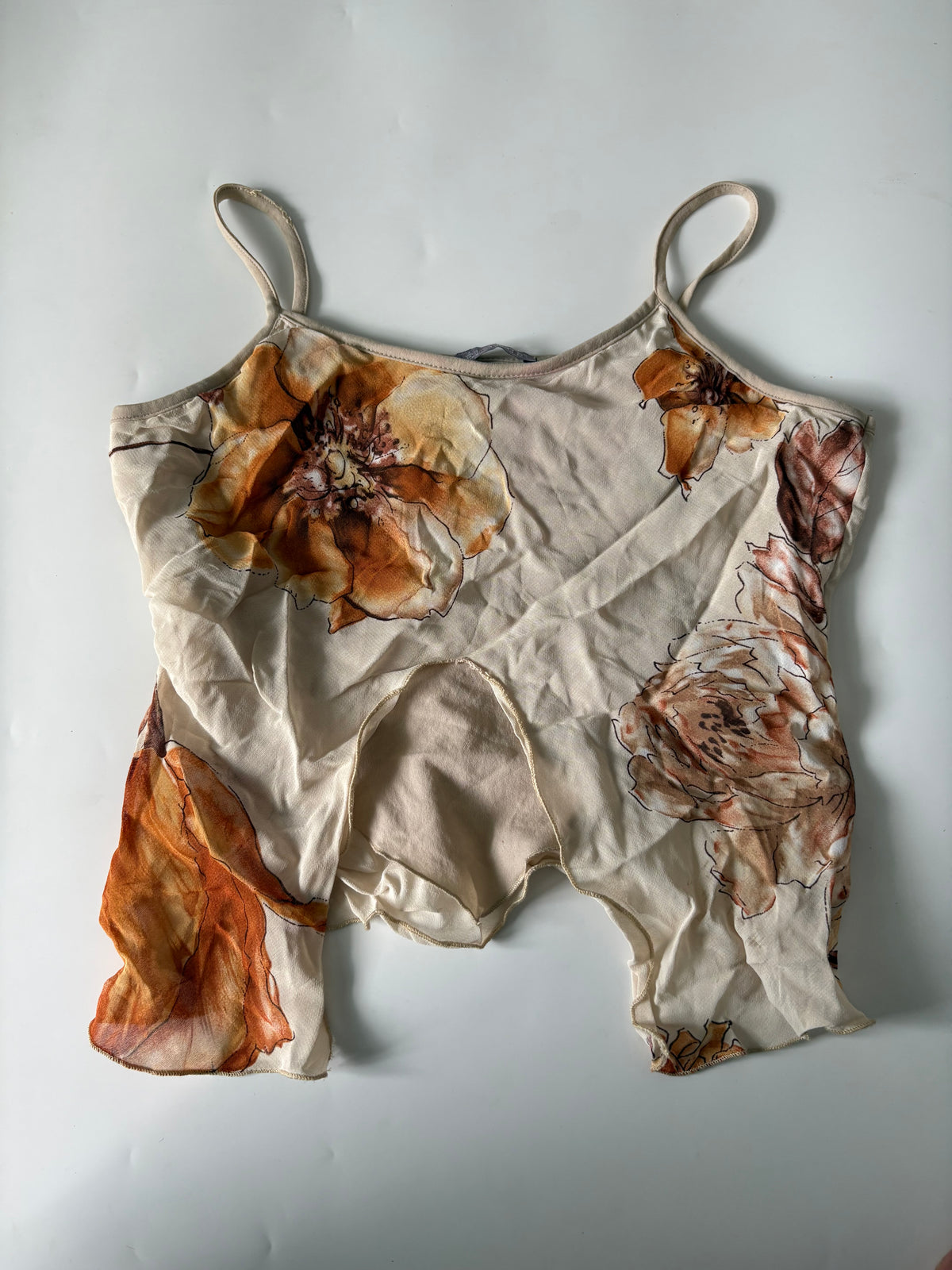 Orange flower white top(32 inch)