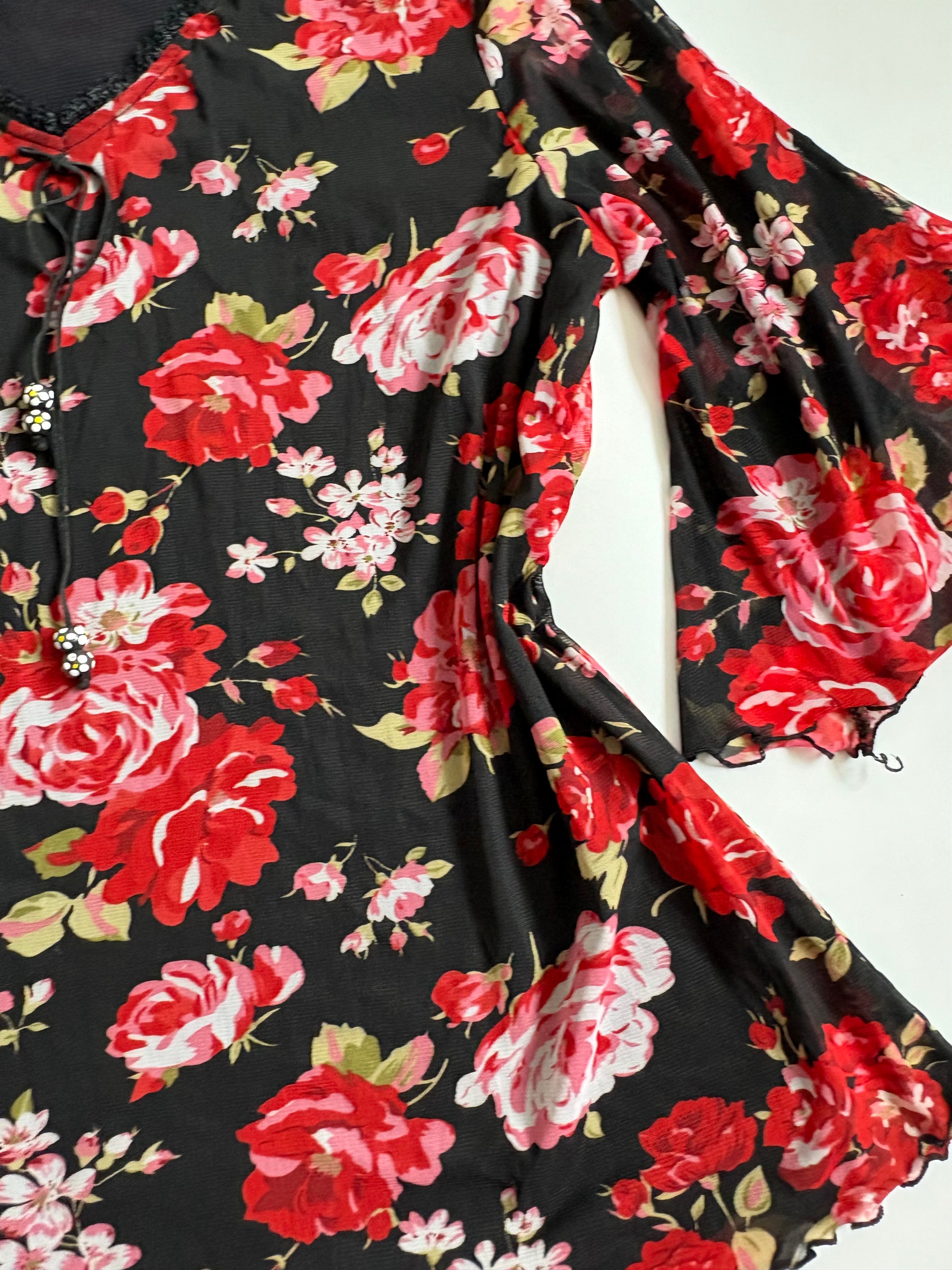 dar fure v neck floral top (42-46inch)