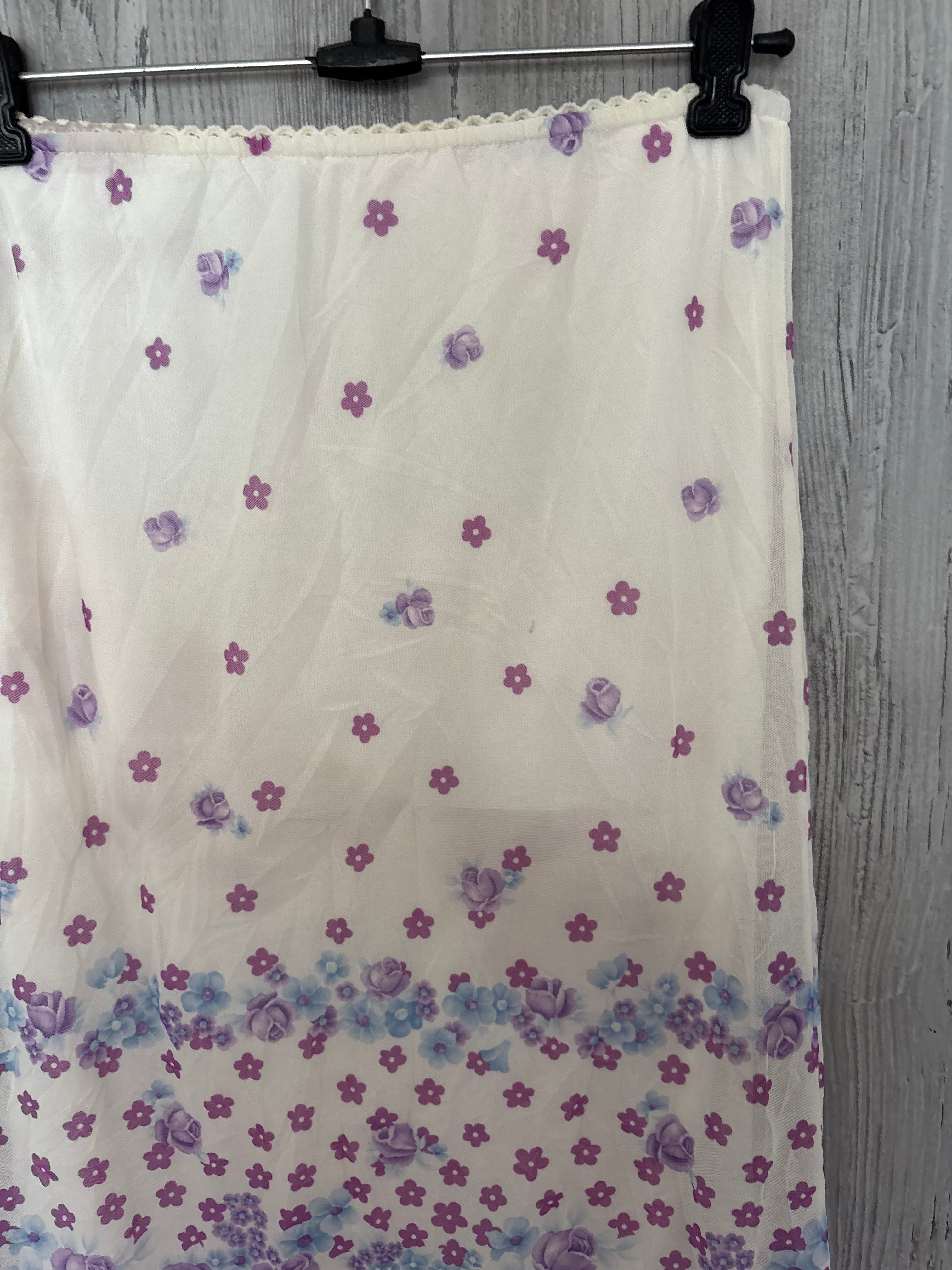 purple floral maxi skirt (26-30inch)