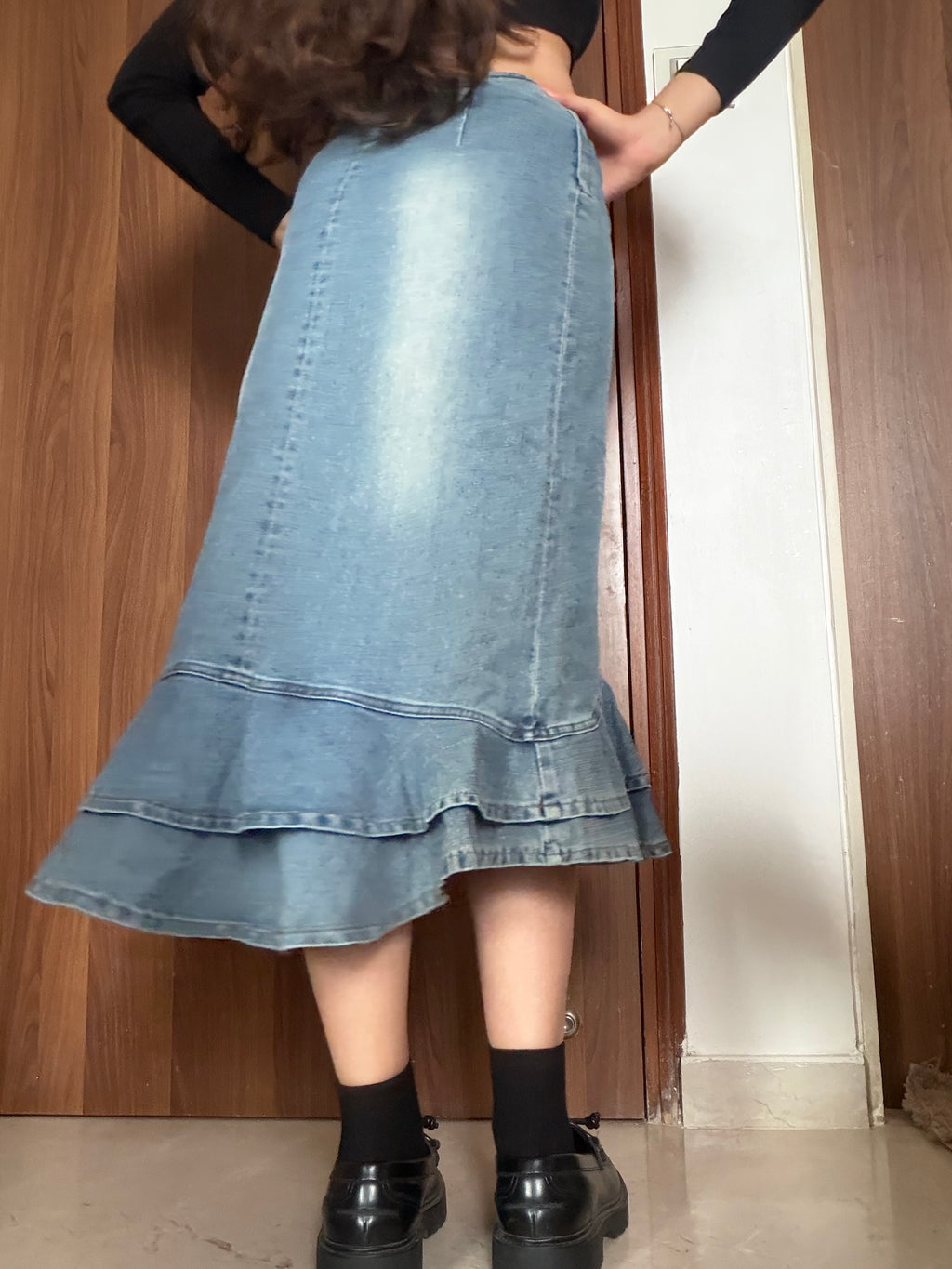 ￼Joykeep jeans denim floral skirt(29 inch)