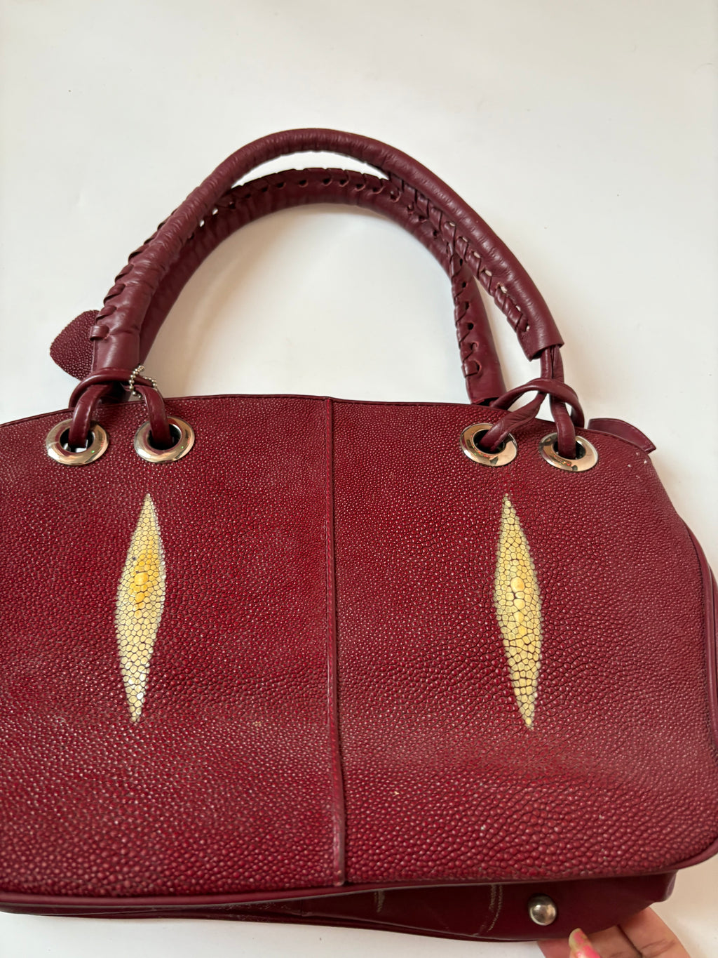 Maroon hand bag