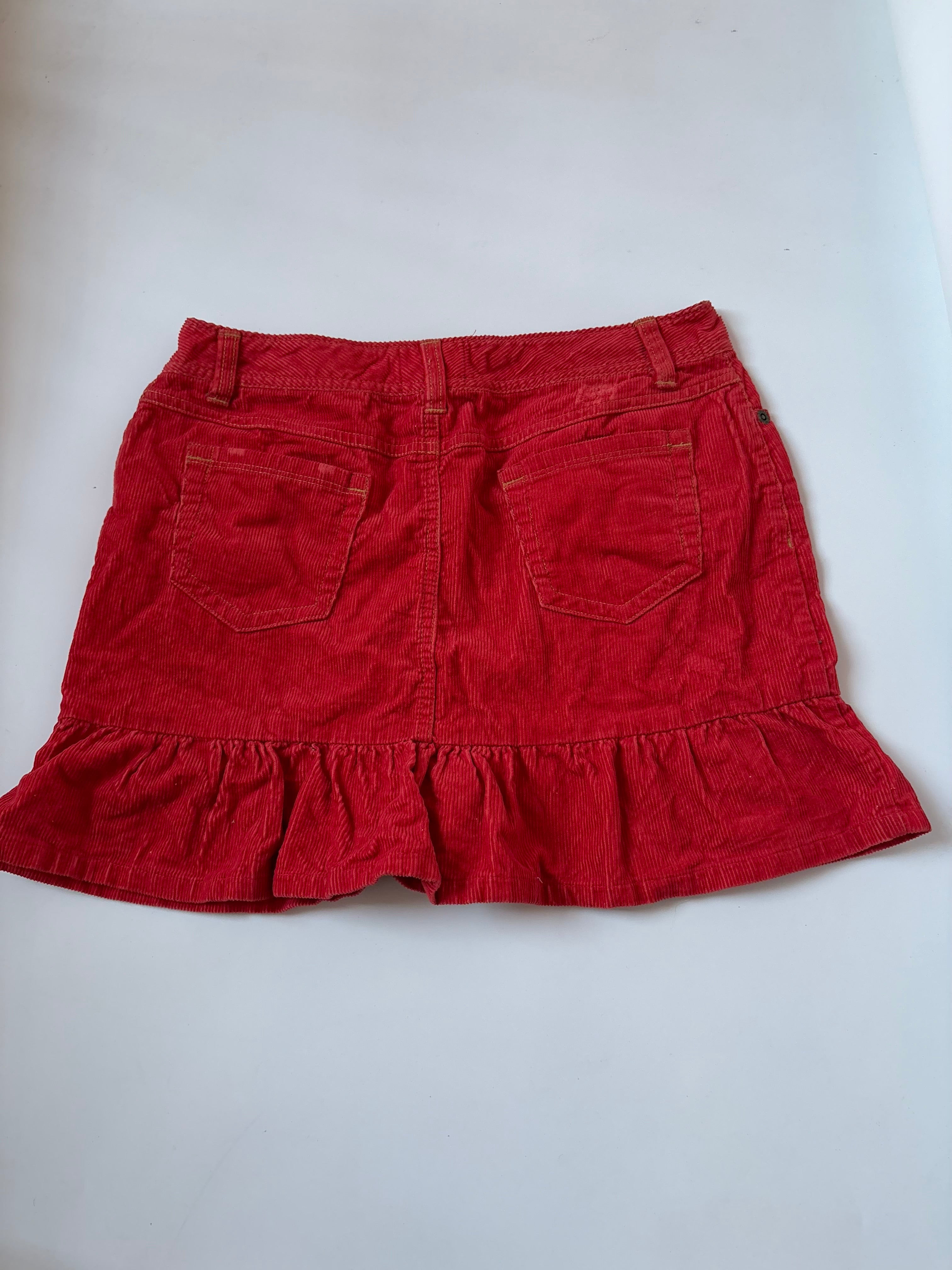 corduroy red mini skirt (30inch)