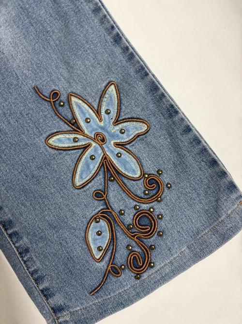 97 jeans floral low rise jeans(30 inch)
