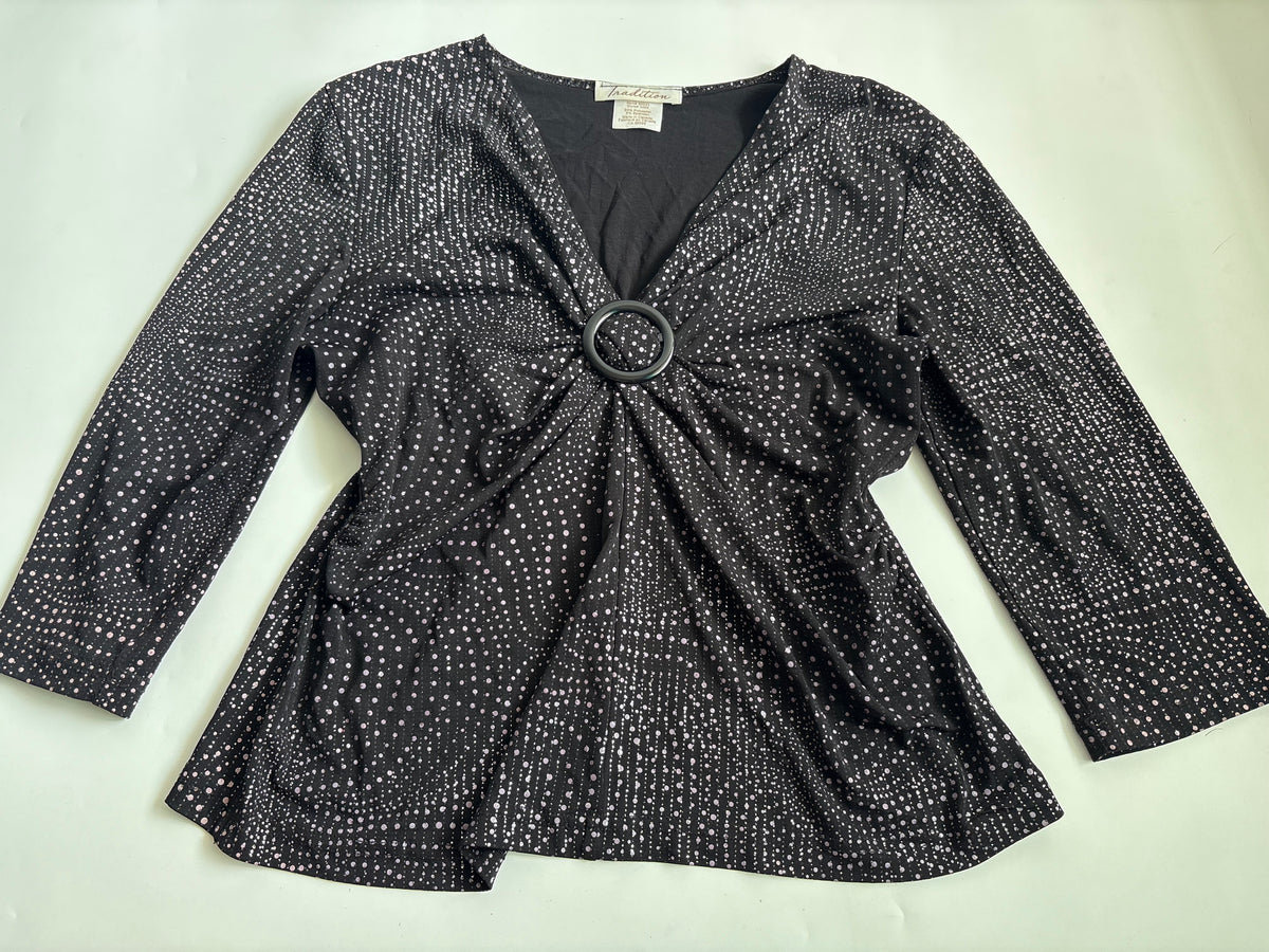 Tradition polka dot black top(36-38 inch)
