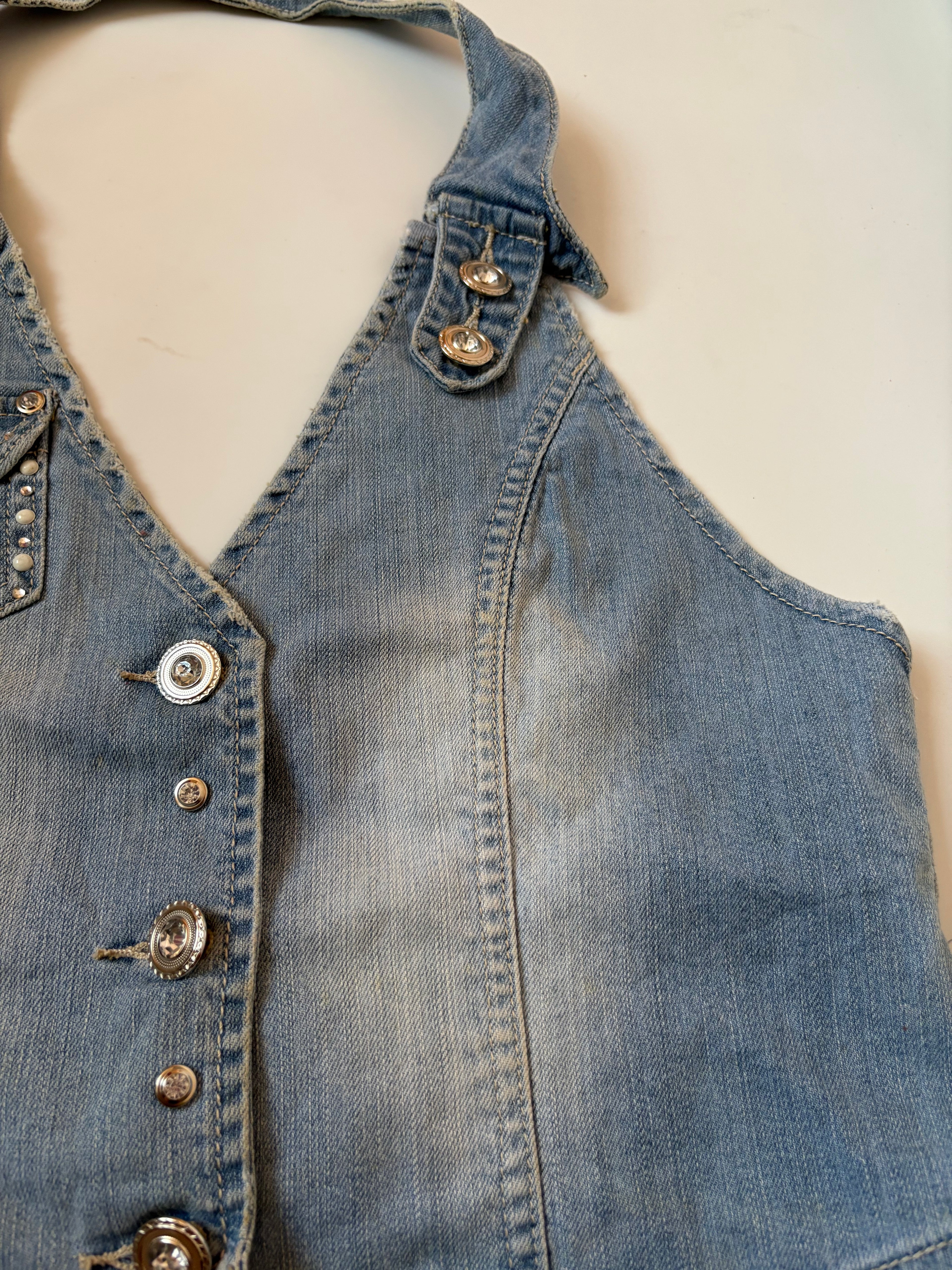 Beaded light blue vest(38 inch)
