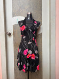 Black floral halter dress(32-34 inch)
