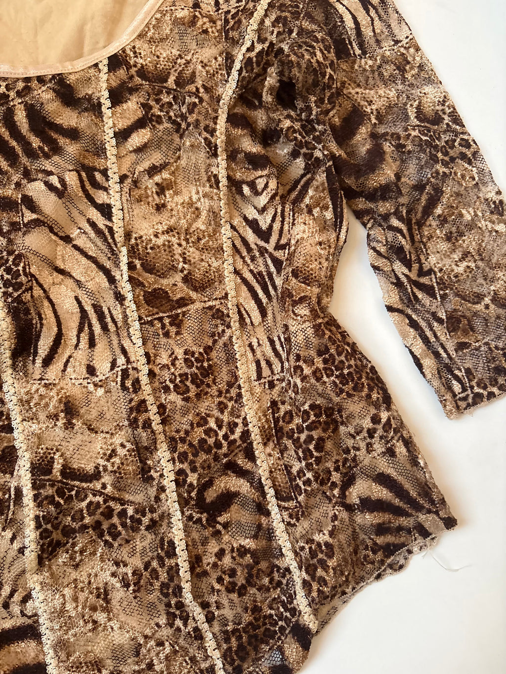 Brittany black cheetah style brown top(38-40 inch)
