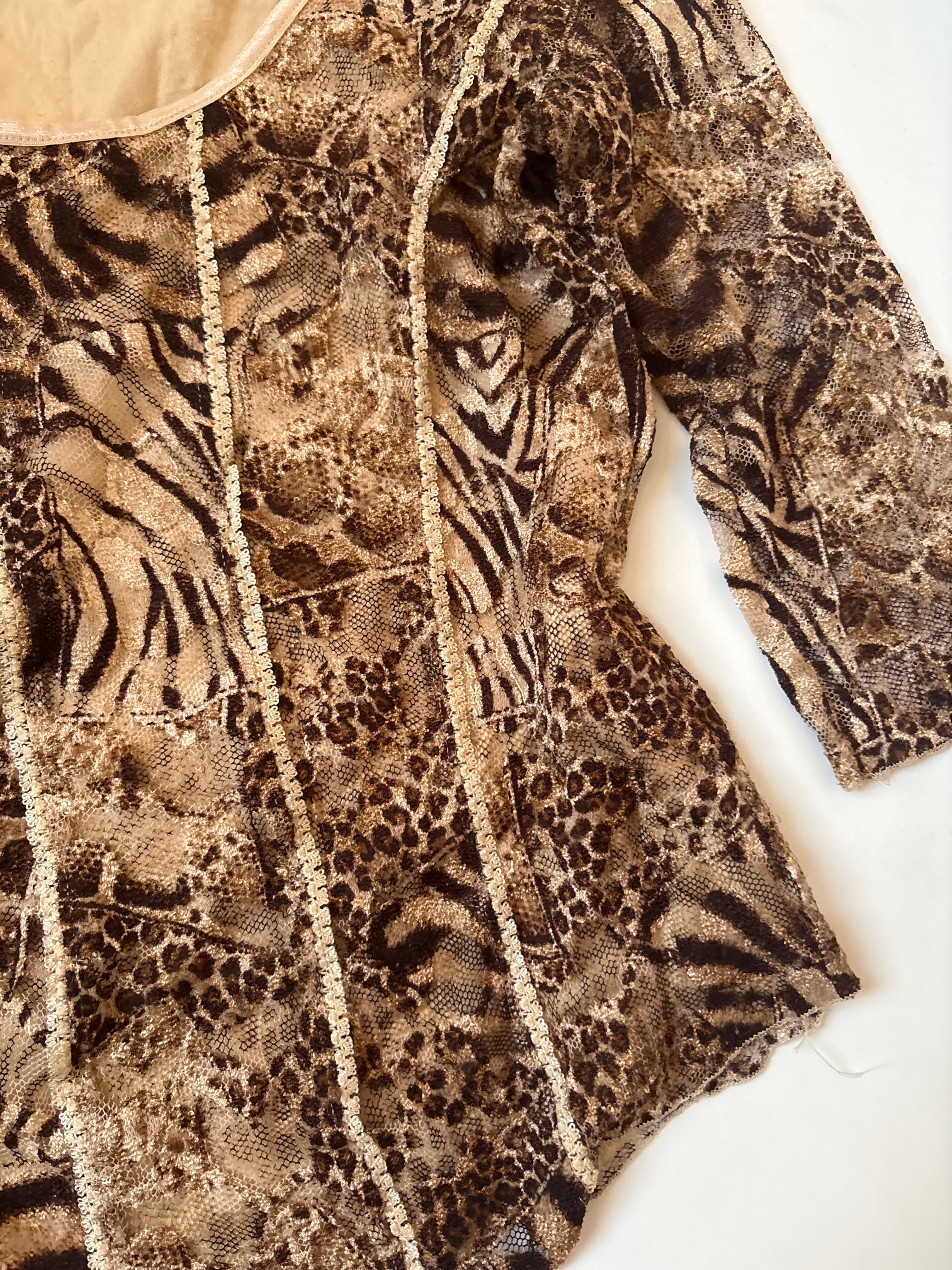 Brittany black cheetah style brown top(38-40 inch)