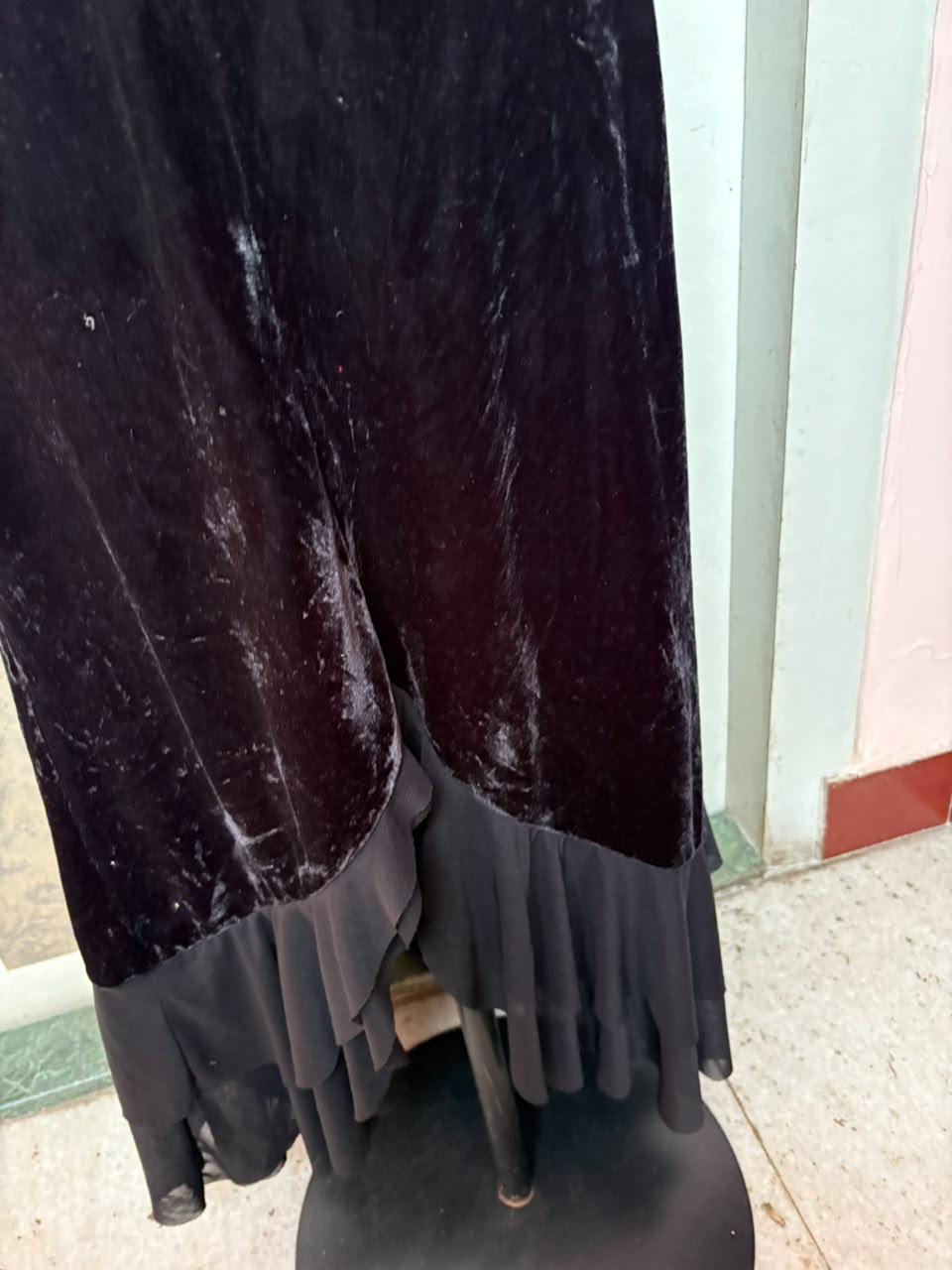 Goth styled velvet prom dress(30 inch)
