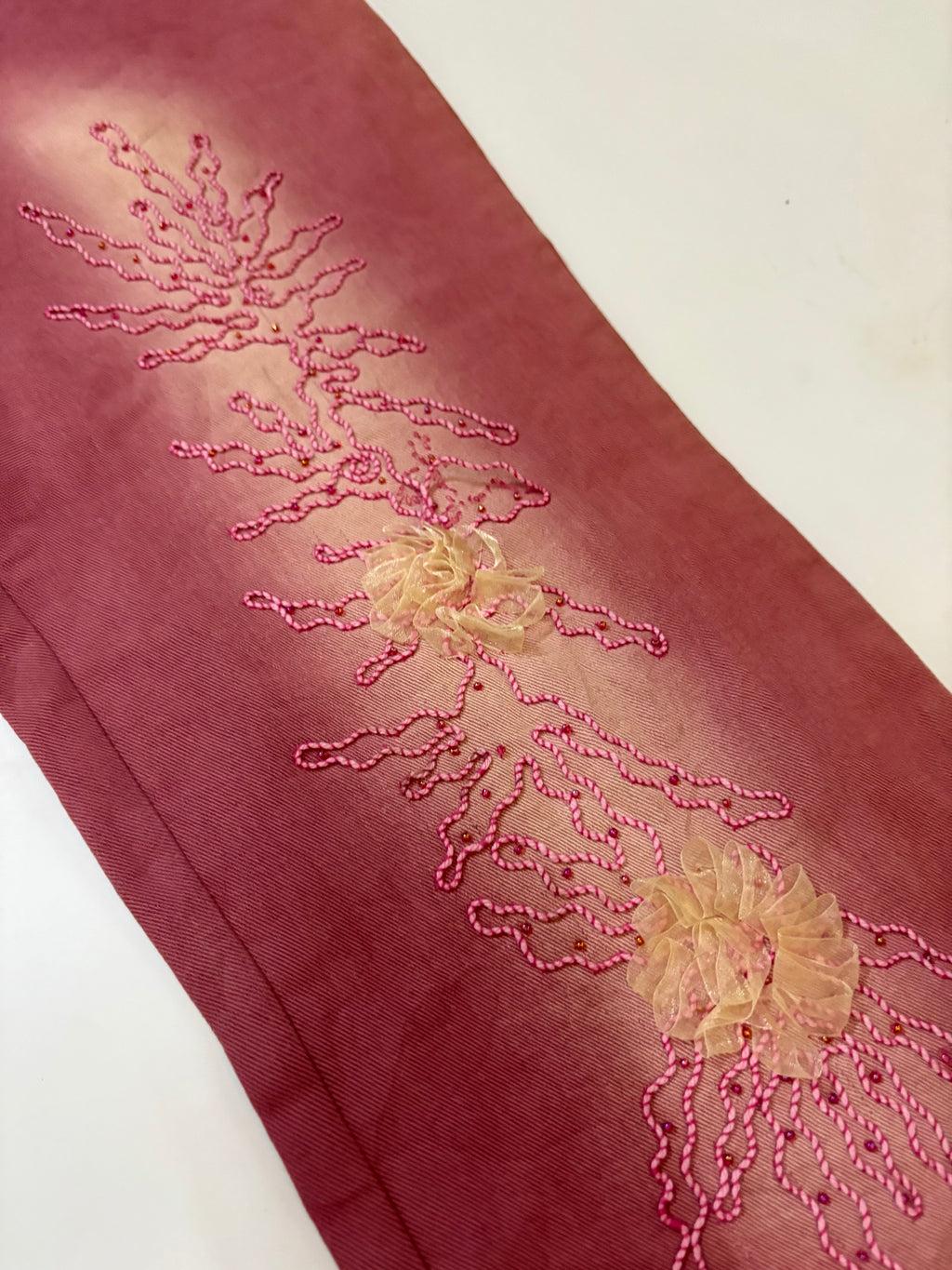 pink beaded mid rise jeans (30inch)