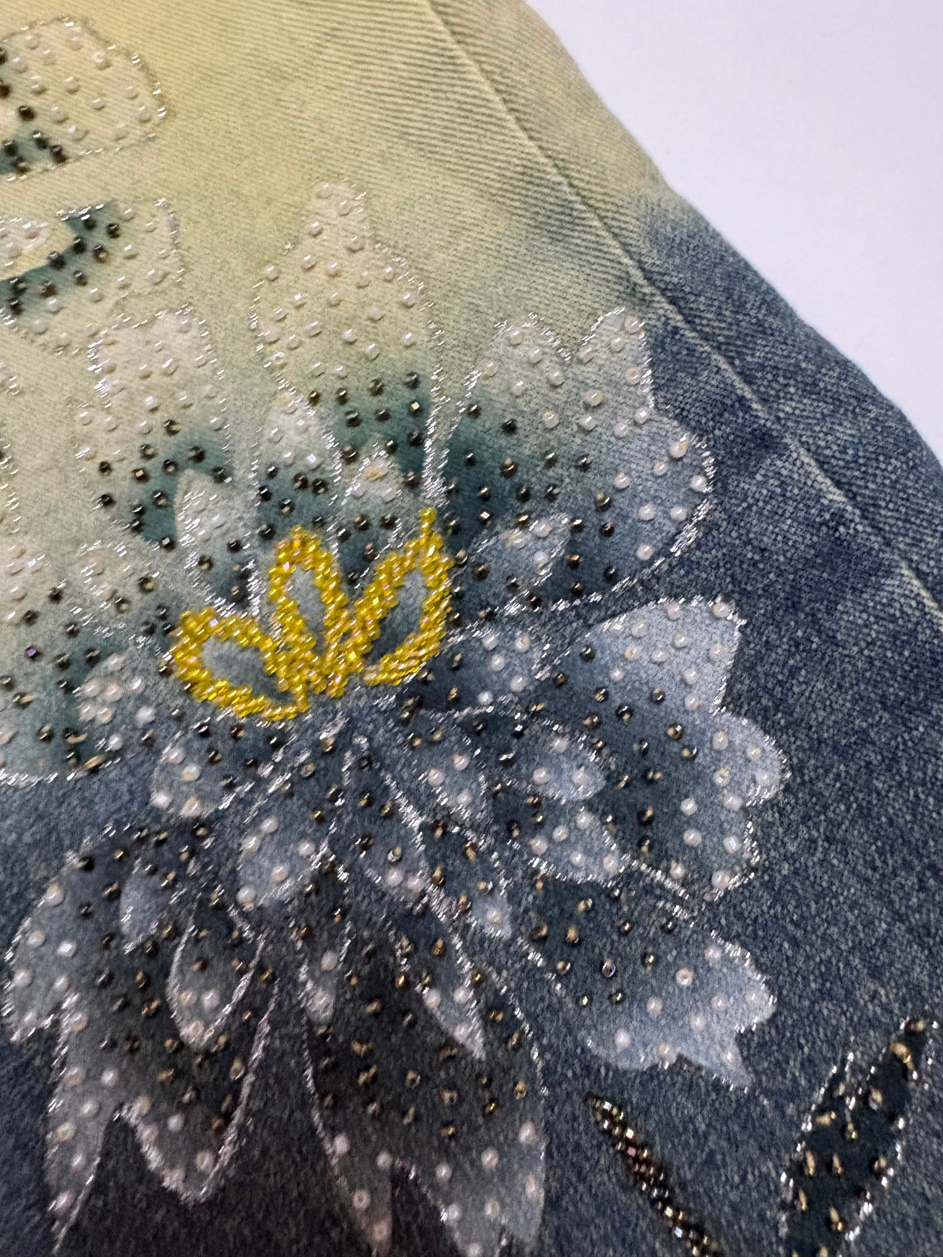 anemia yellow ombré beaded jeans (30inch)