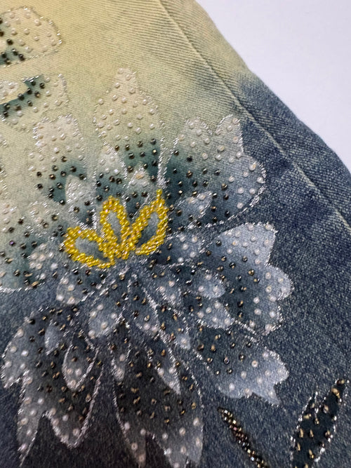 anemia yellow ombré beaded jeans (30inch)