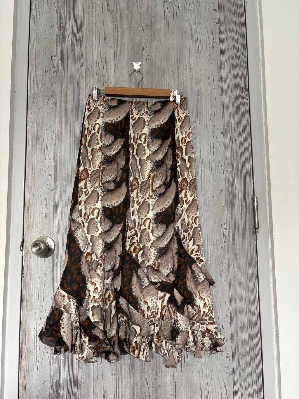 mixed animal print flowy skirt (35inch)