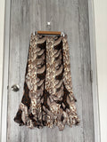 mixed animal print flowy skirt (35inch)