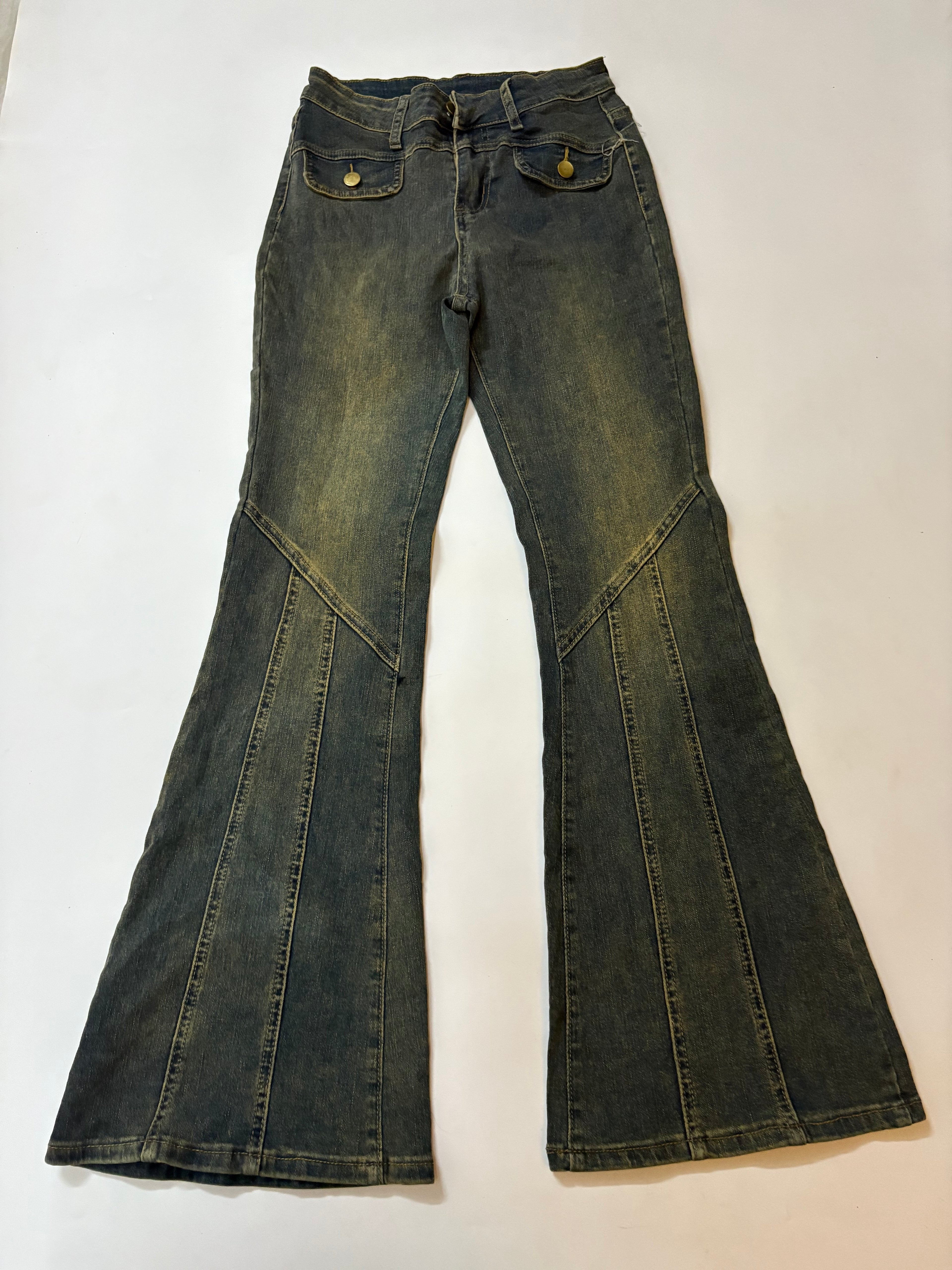 Stripped mid rise jeans(30 inch)