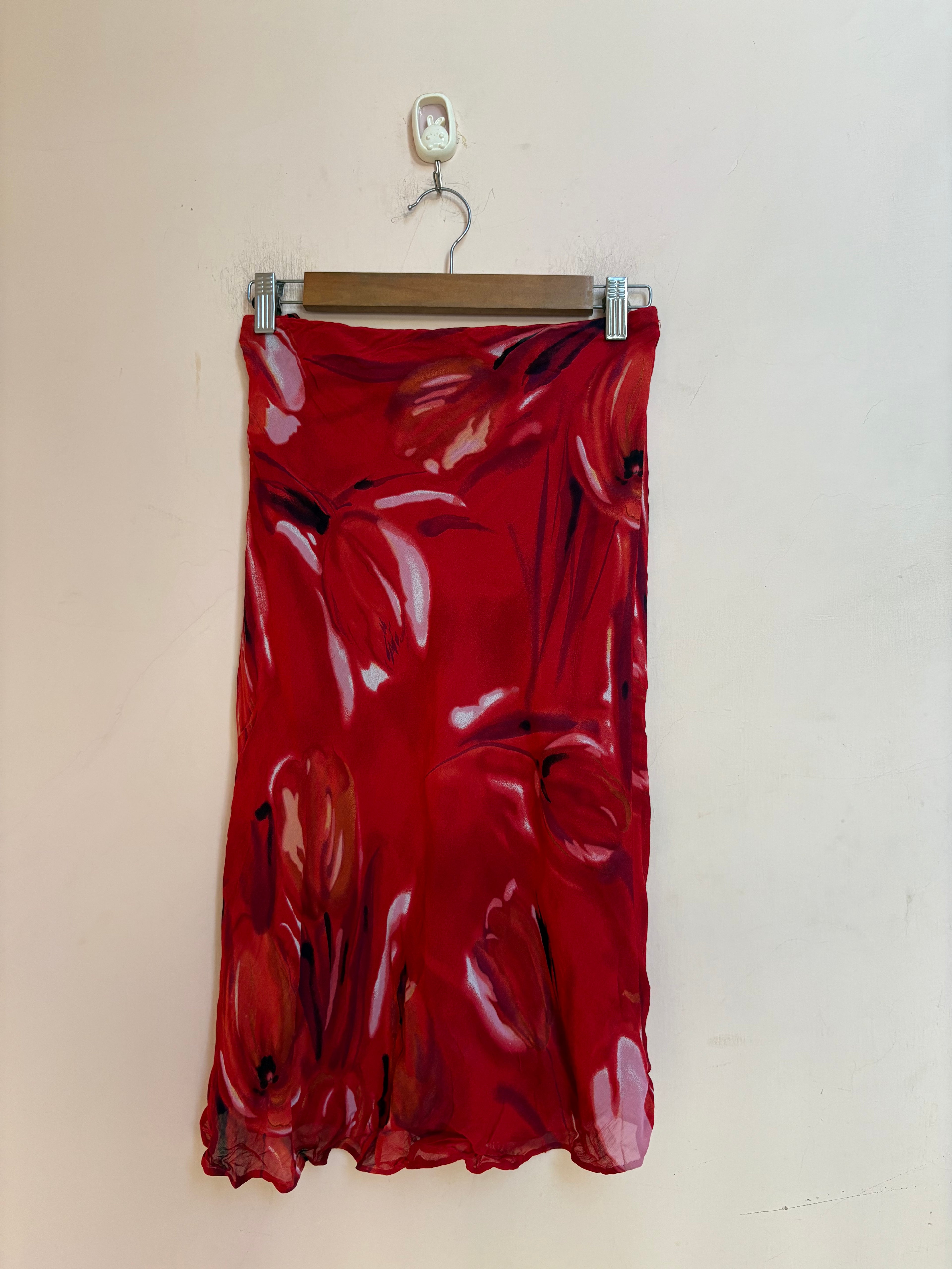 Red floral skirt(30 inch)