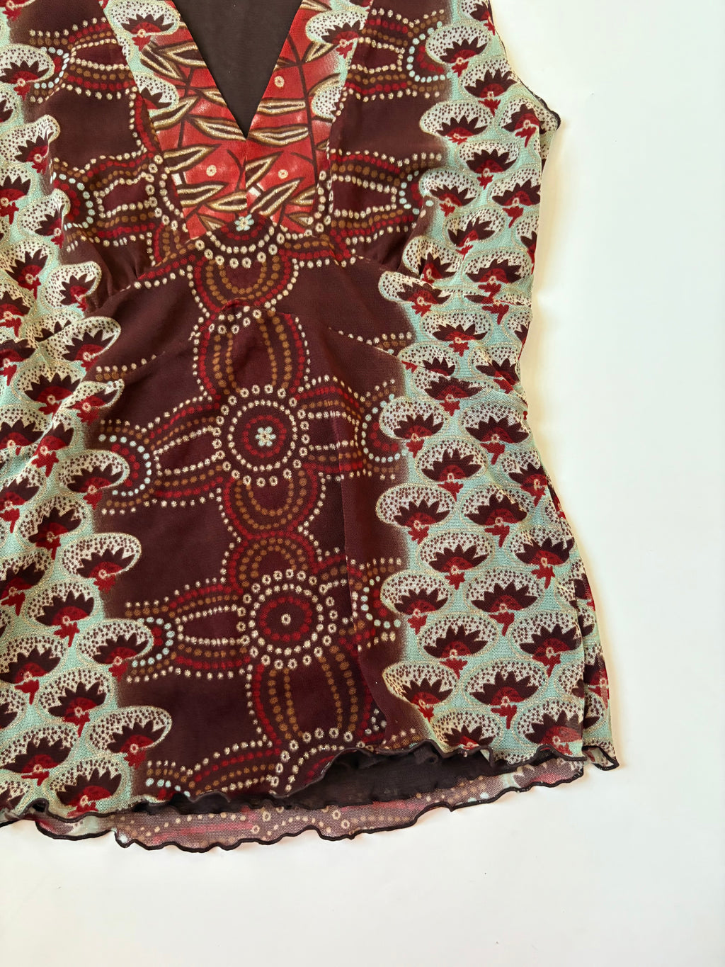 v neck brown fairy top ( 34-36inch)