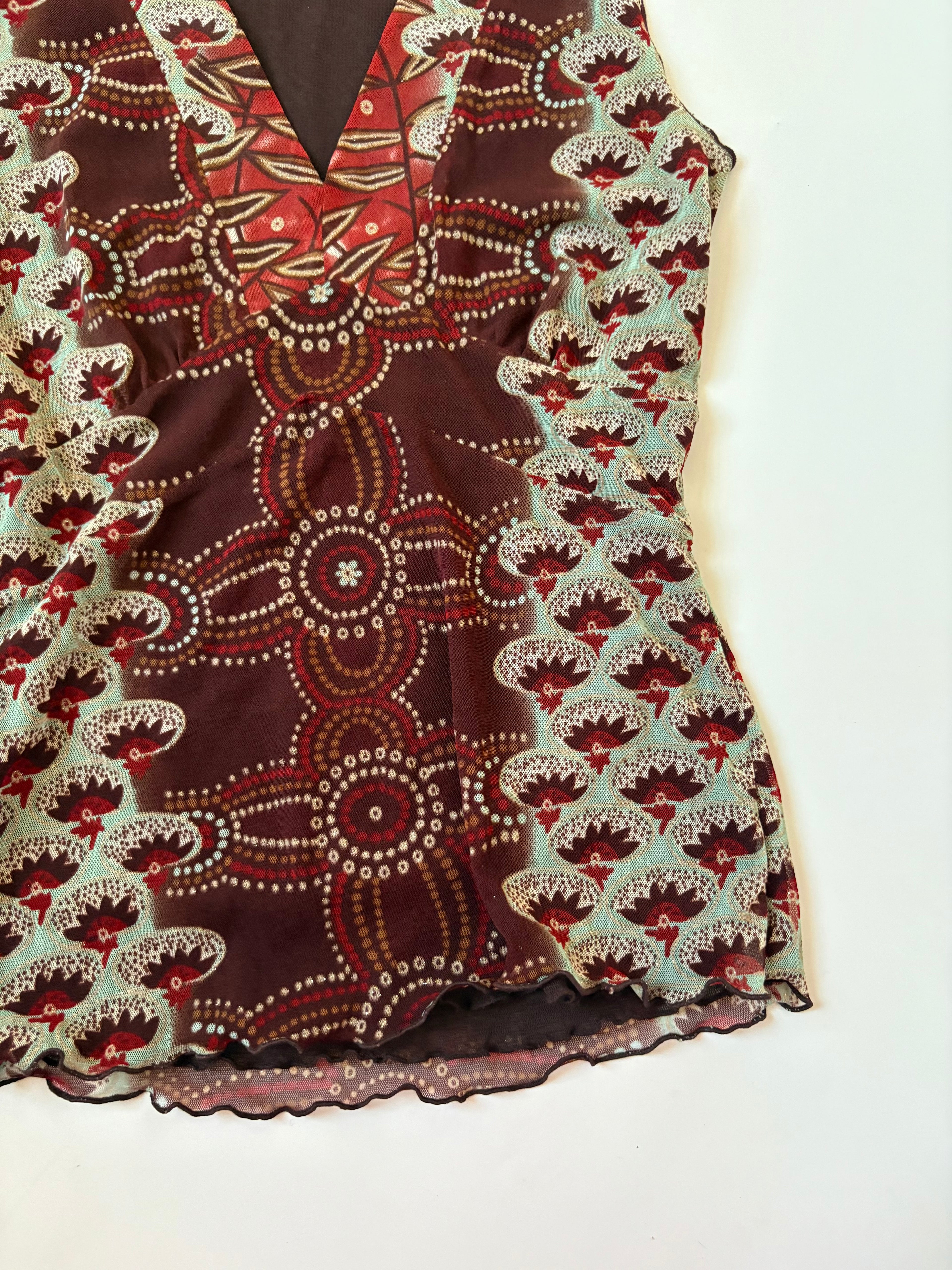 v neck brown fairy top ( 34-36inch)