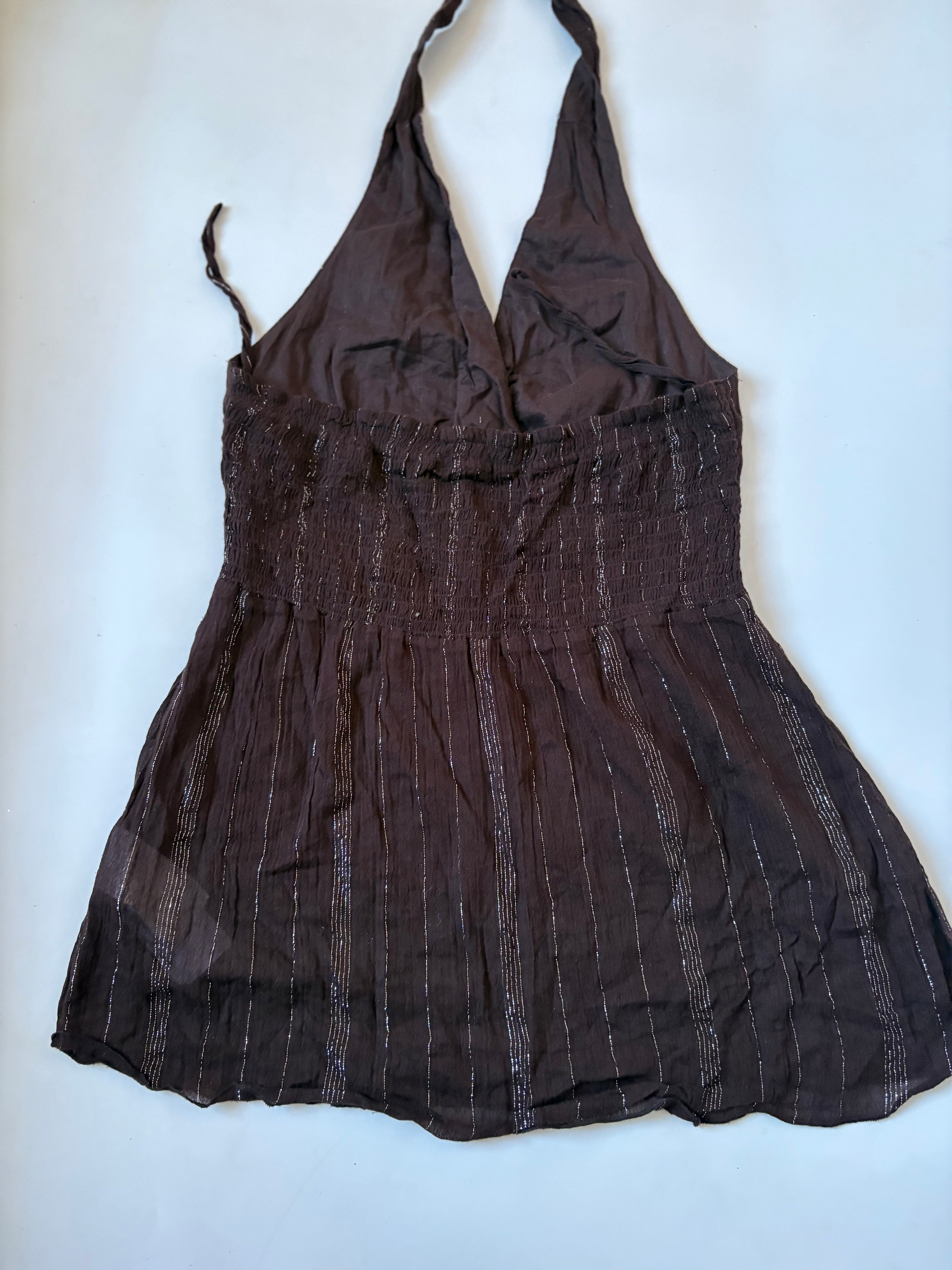 halter neck brown top (34-36inch)