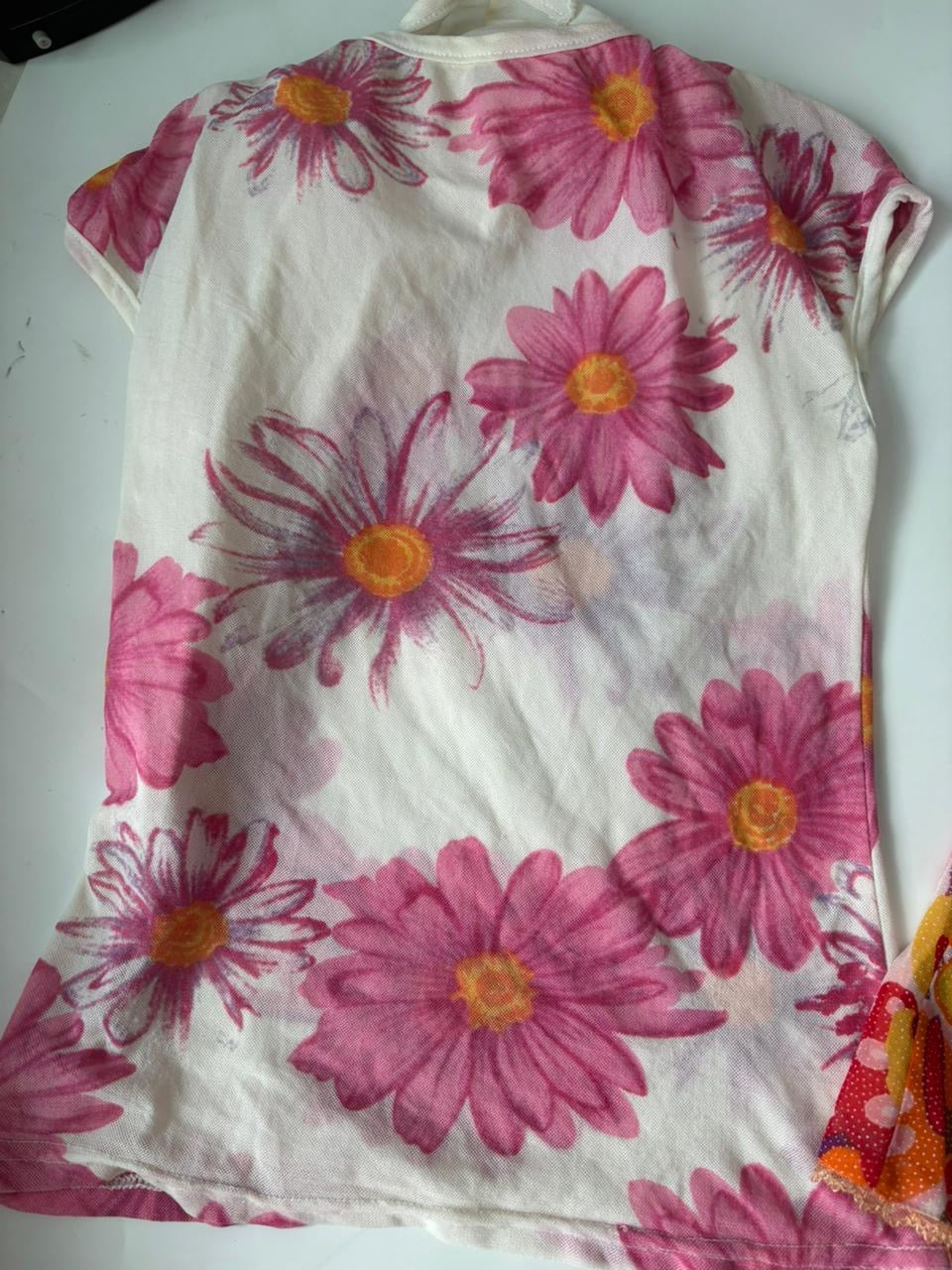 Floral white top(34-36 inch)