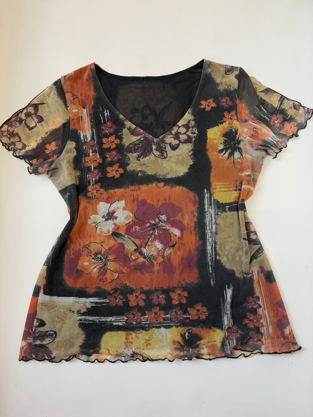 Floral mixed print top(38-42 inch)